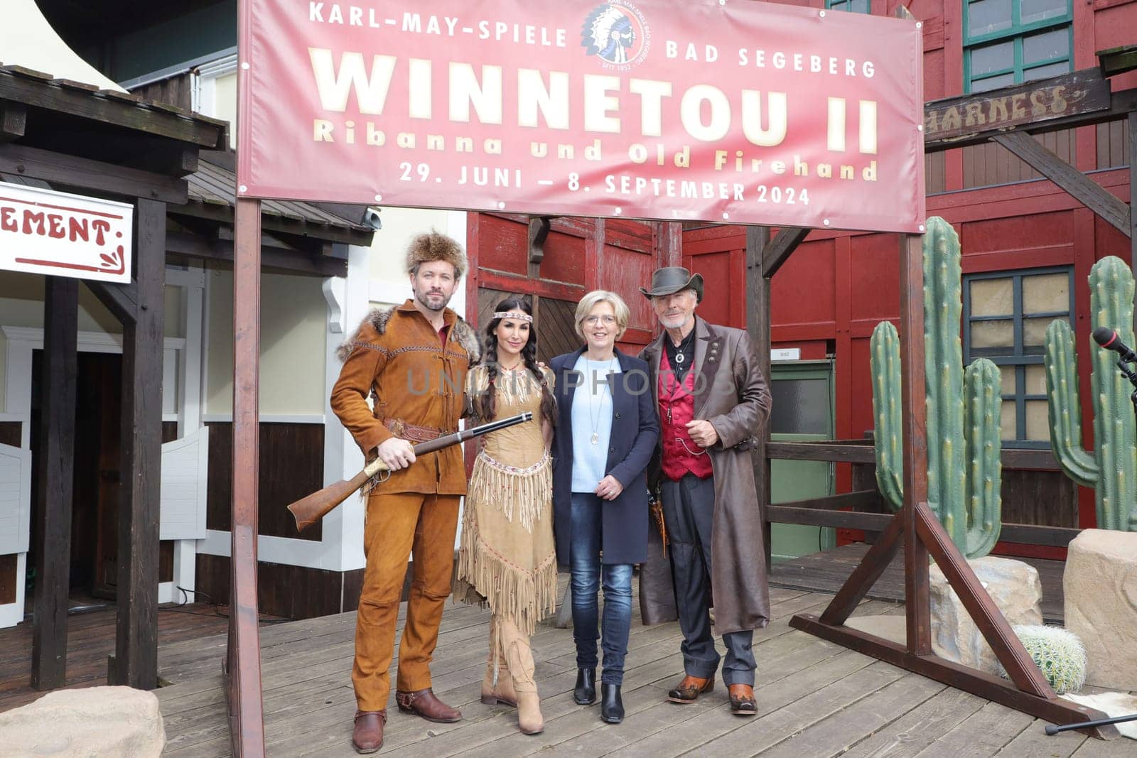 Jan Hartmann,Sila Sahin,Ute Thienel,Nick Wilder,Cast Presentation Karl May Festival 2924,Bad Segeberg 01.03.2024
