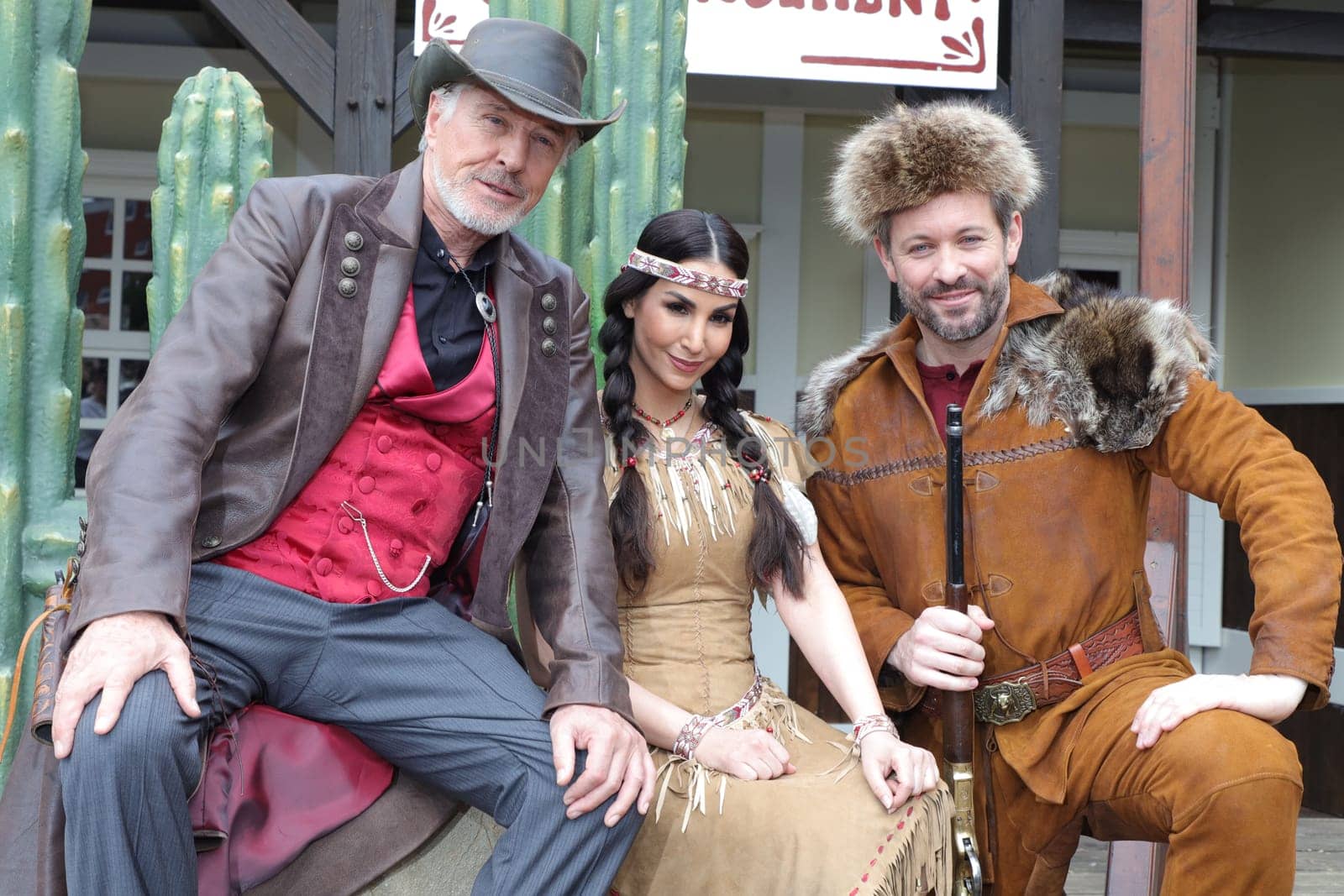 Jan Hartmann,Sila Sahin,Nick Wilder,Cast Presentation Karl May Festival 2924,Bad Segeberg 01.03.2024