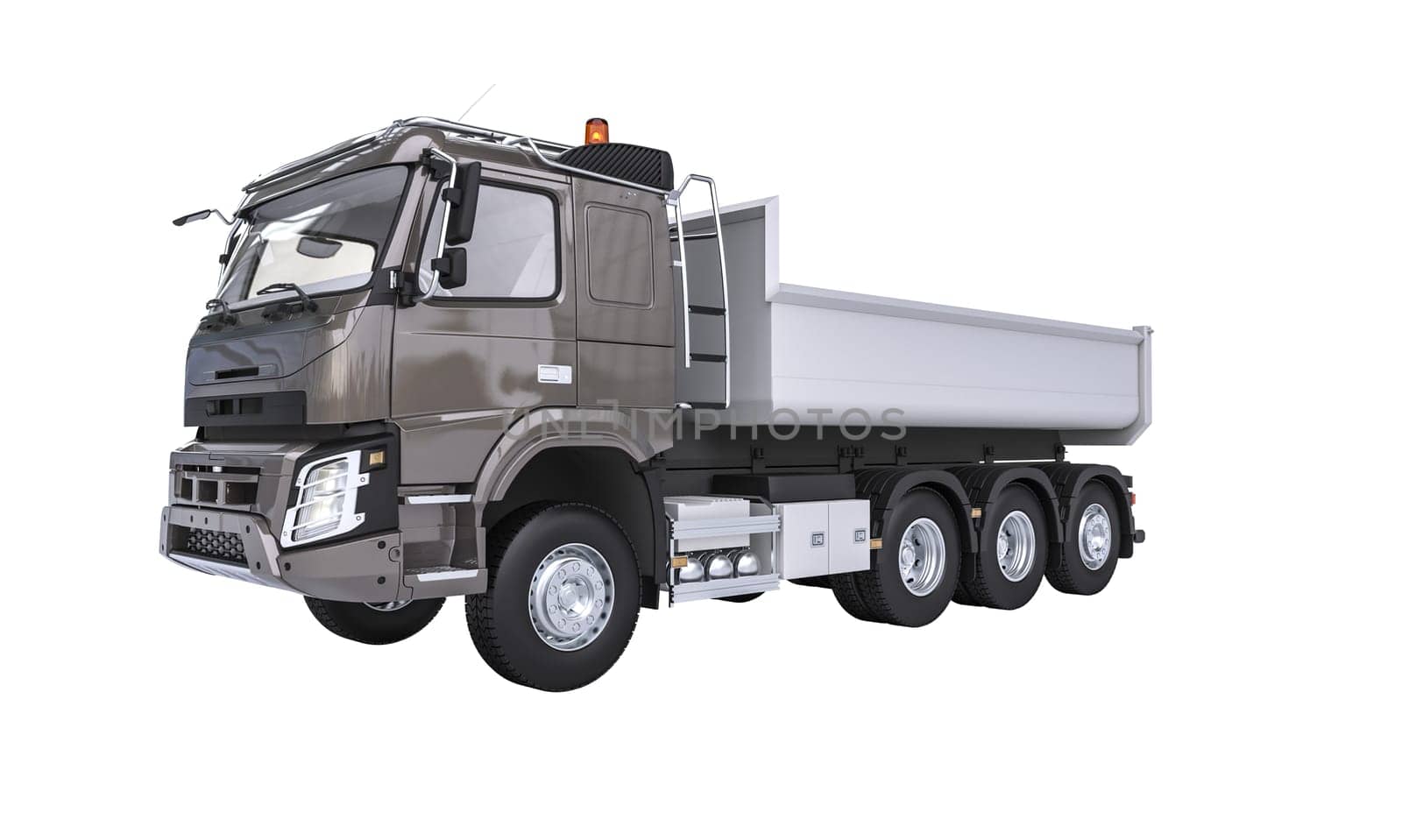 Isolated image of a new, heavy-duty dump truck, 3d render