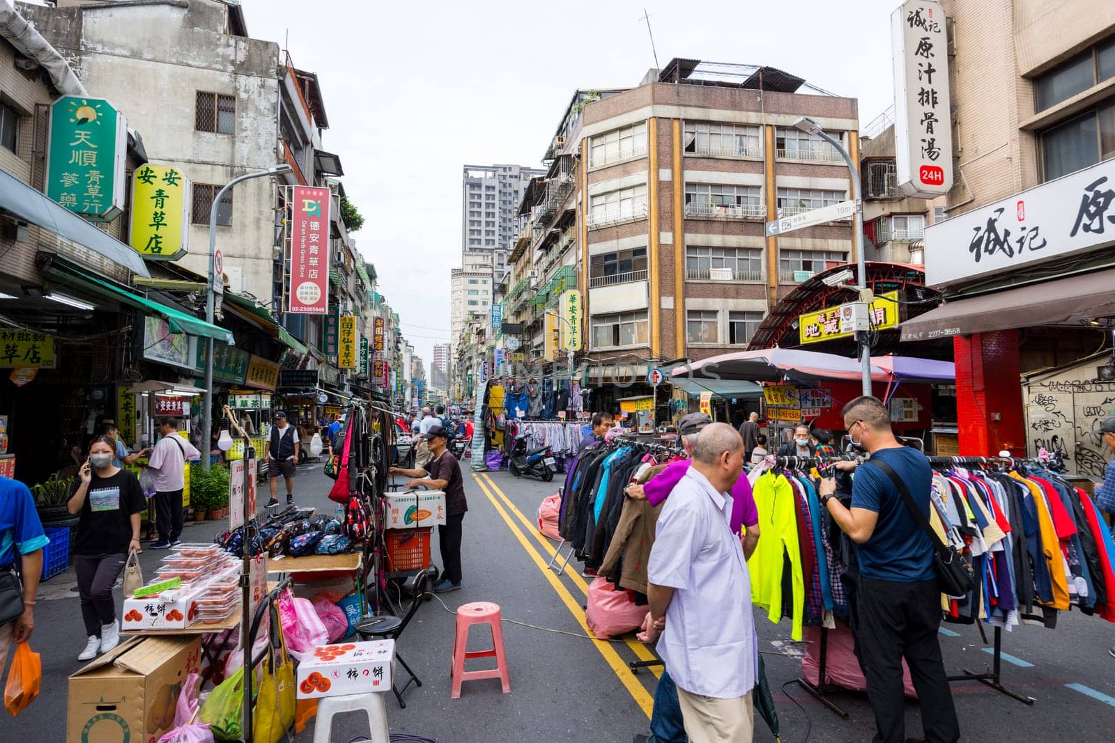 Taipei, Taiwan 17 October 2023: Bangka street market in Taipei city