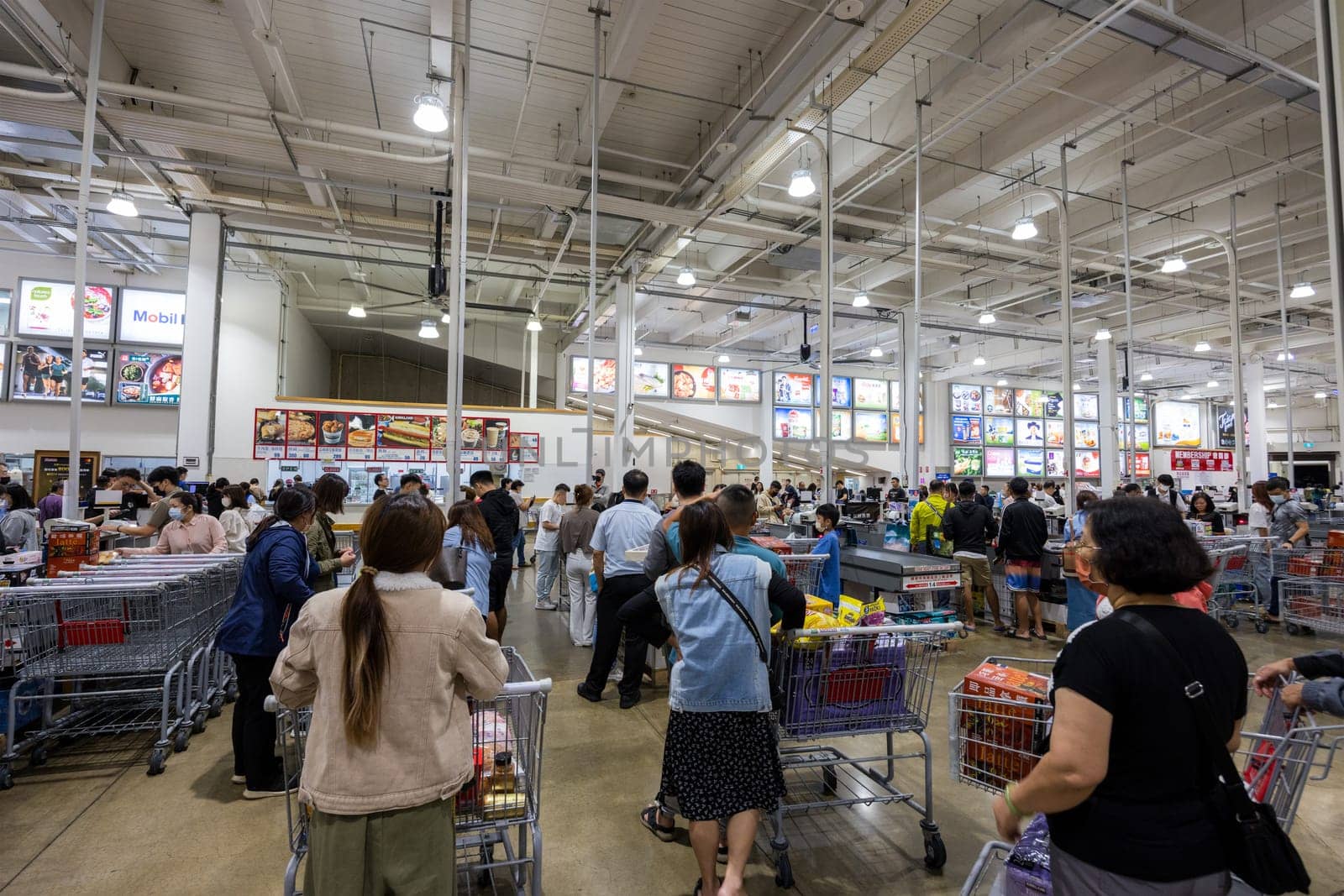 Taoyuan, Taiwan 30 October 2023: Cashier in Costco wholesale store in Taiwan