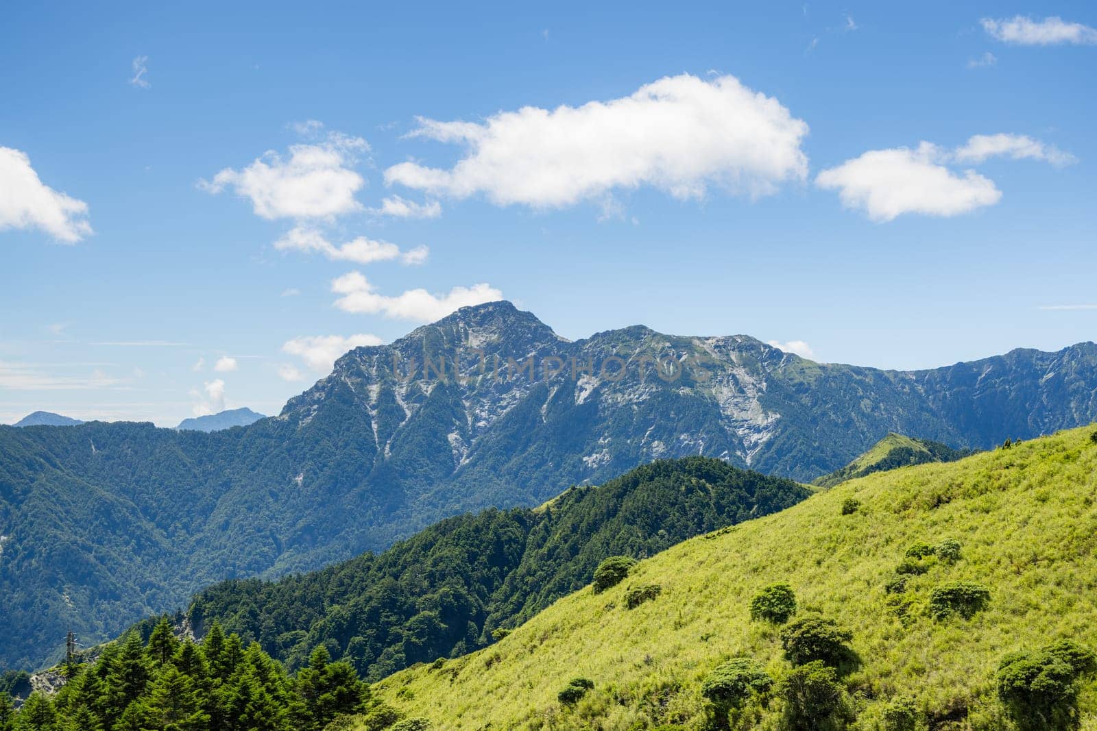Hiking trail in Hehuanshan mountain in Taiwan