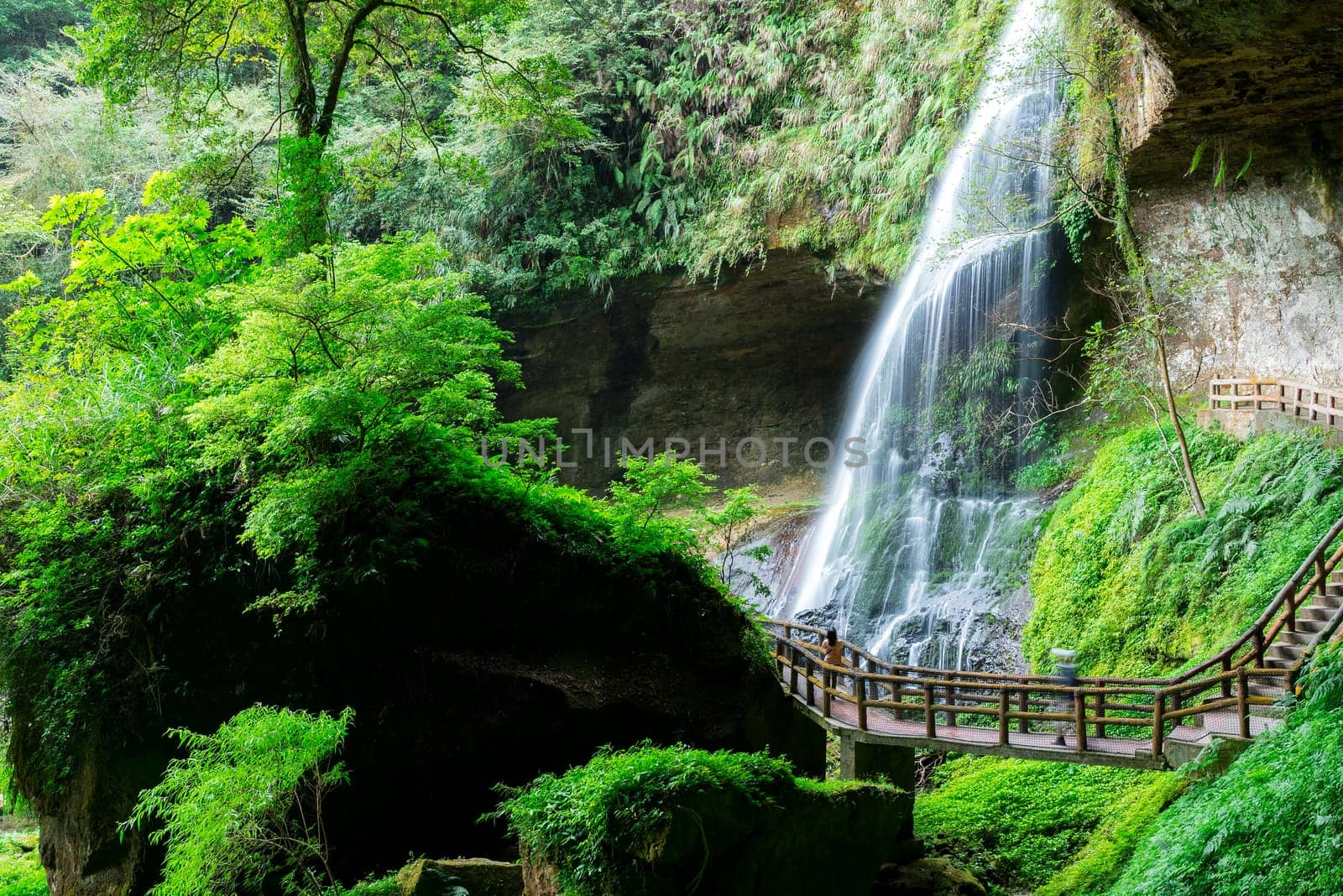 Waterfall at Sun Link Sea vacation resort in Nantou Taiwan