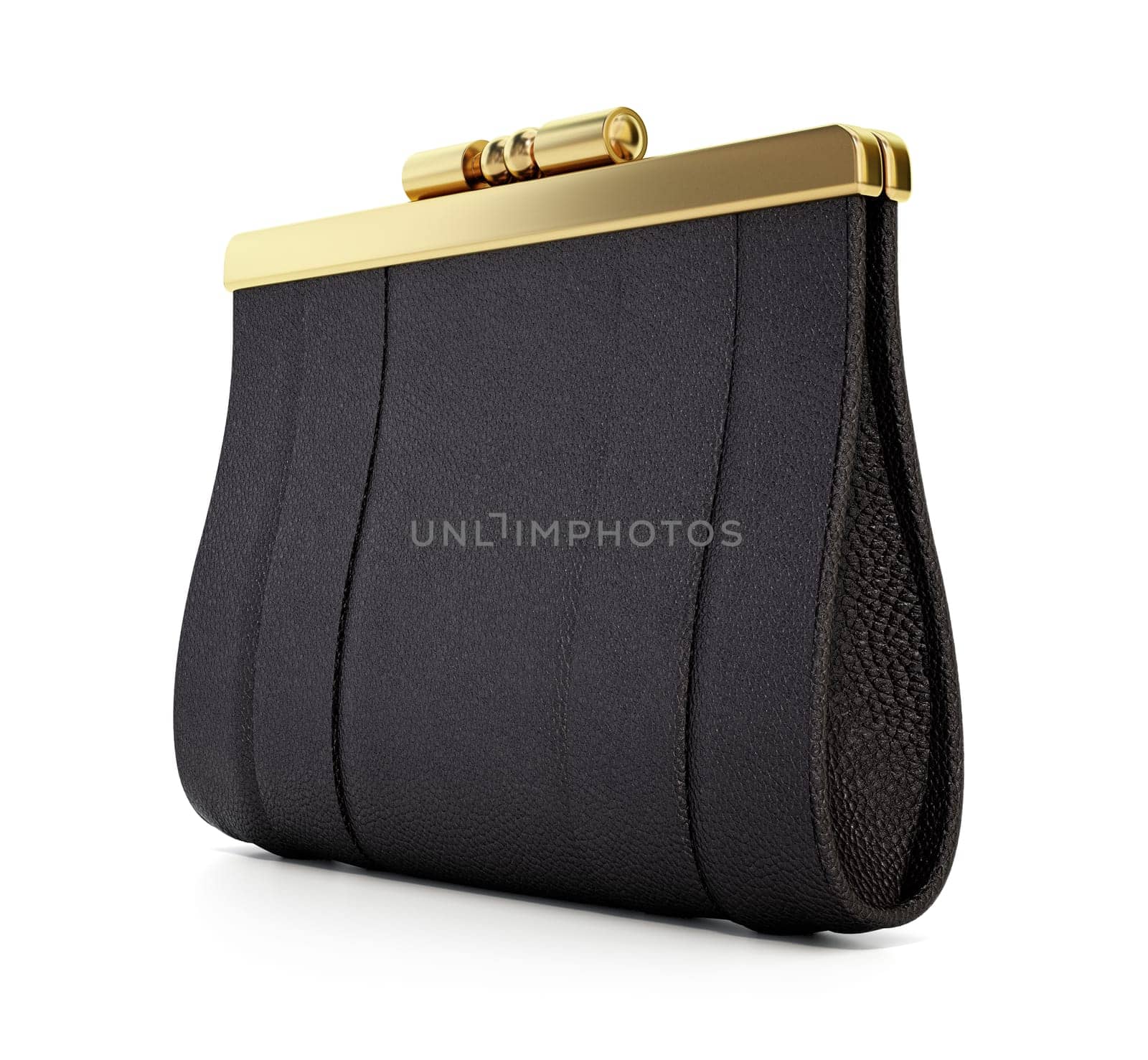 Handbag or woman's purse isolated on white background. 3D illustration.