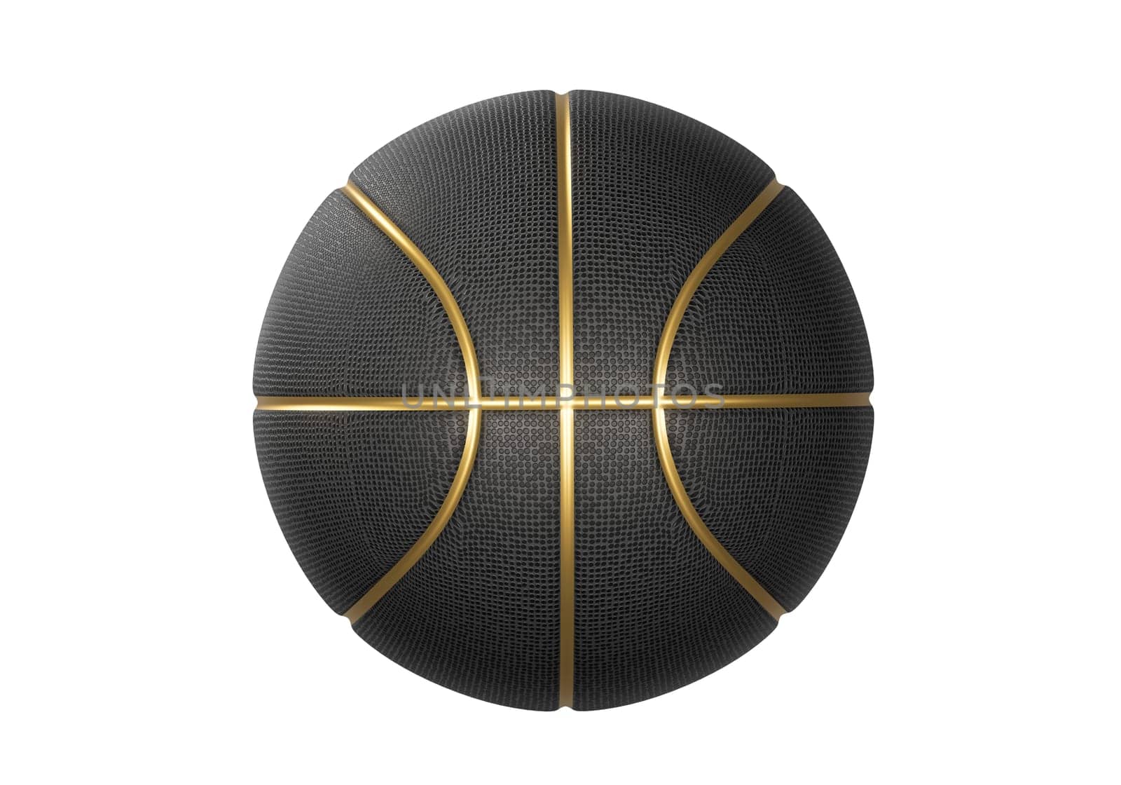 Black basketball ball with golden lines