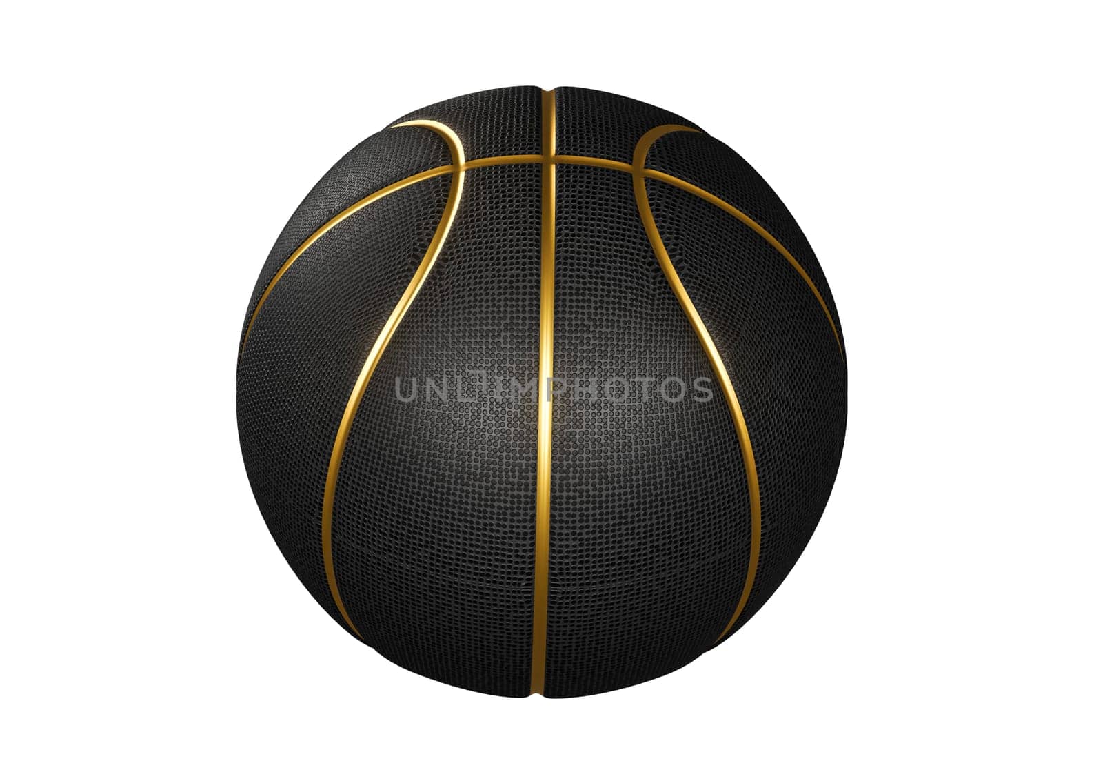 Black basketball ball with golden lines