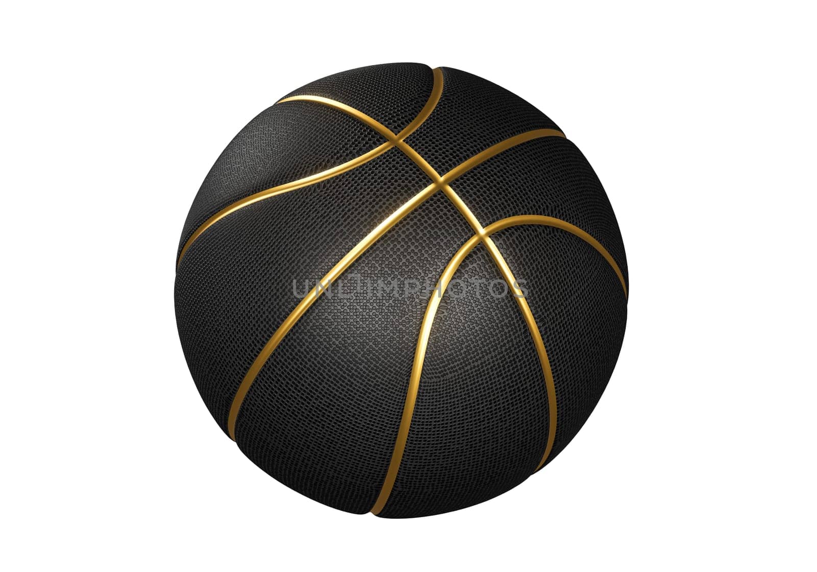 Black basketball ball with golden lines