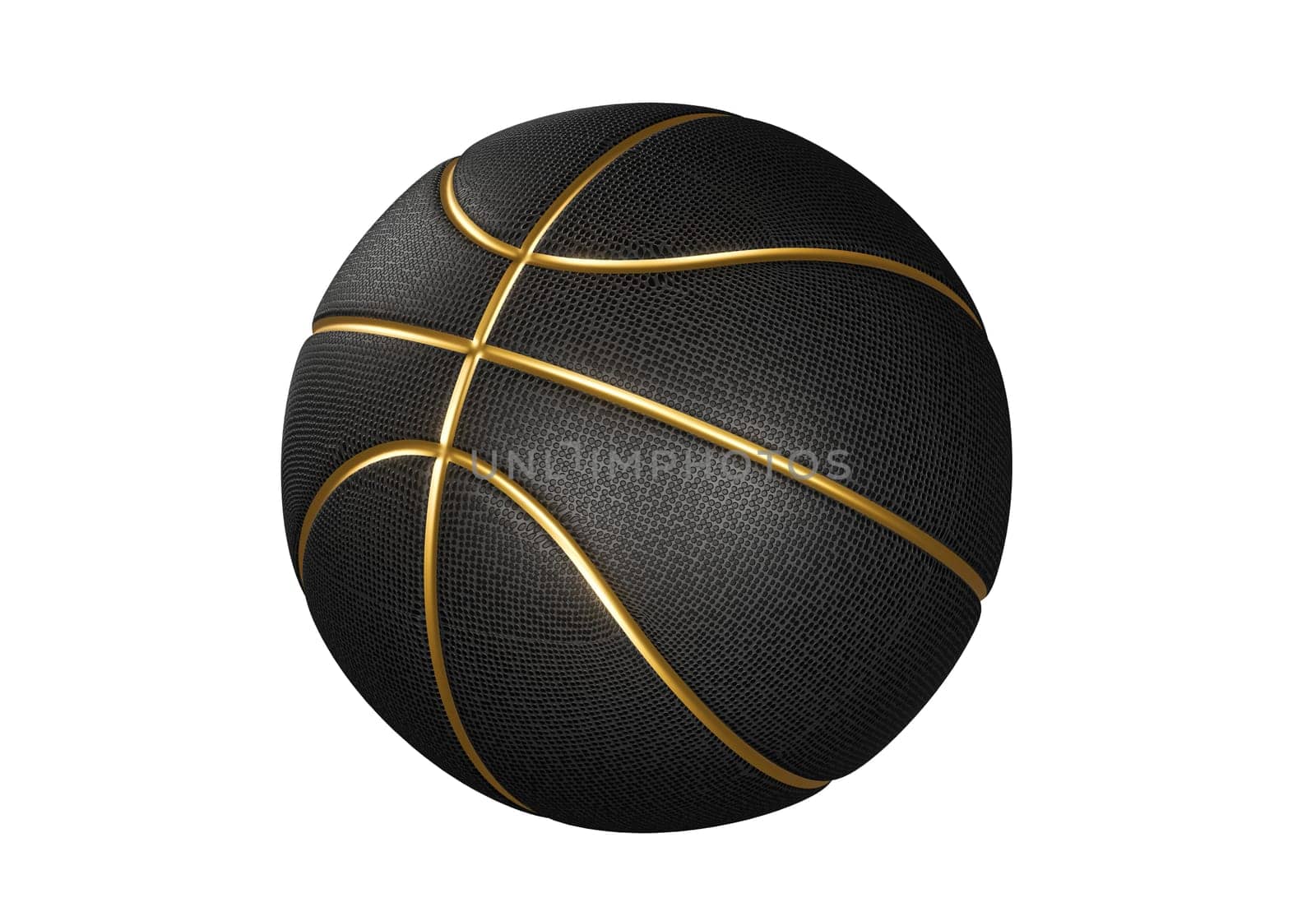 Black basketball ball with golden lines