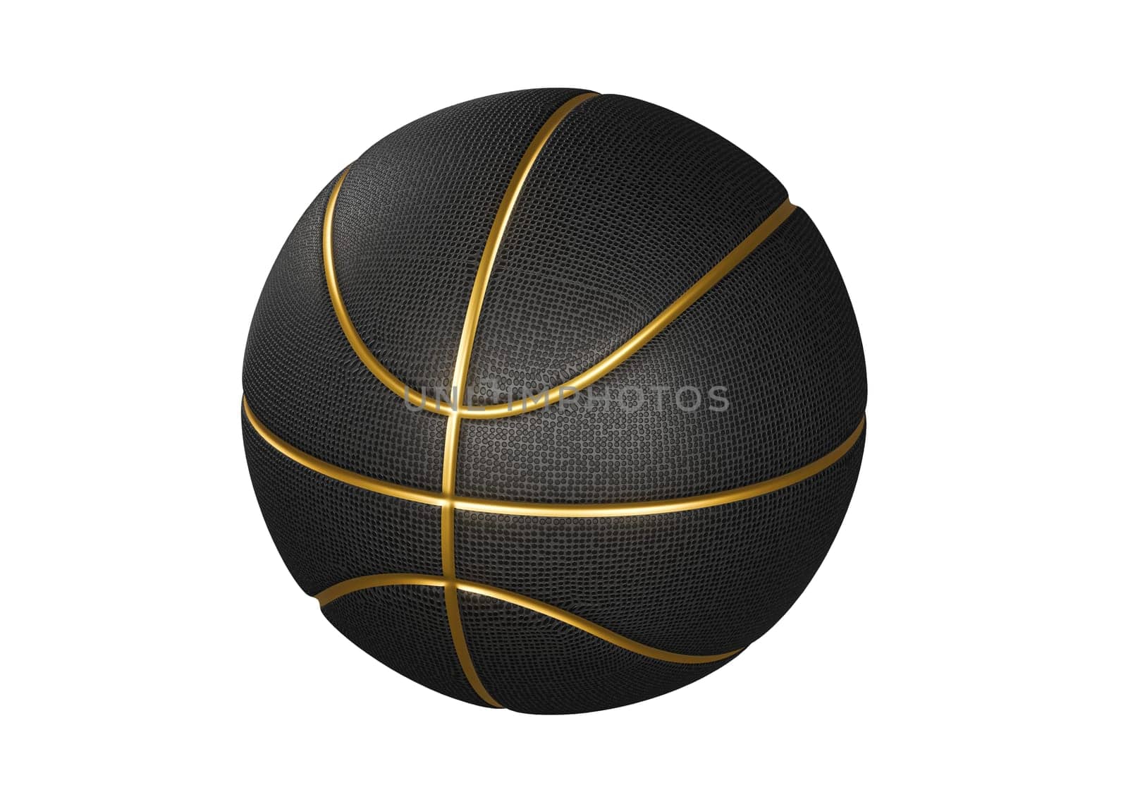 Black basketball ball with golden lines