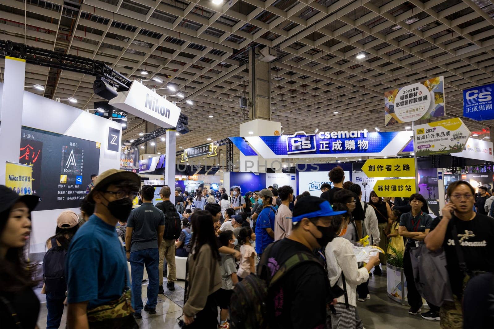 Taipei, Taiwan 15 October 2023: Camera exhibition in Taipei Nangang exhibition center