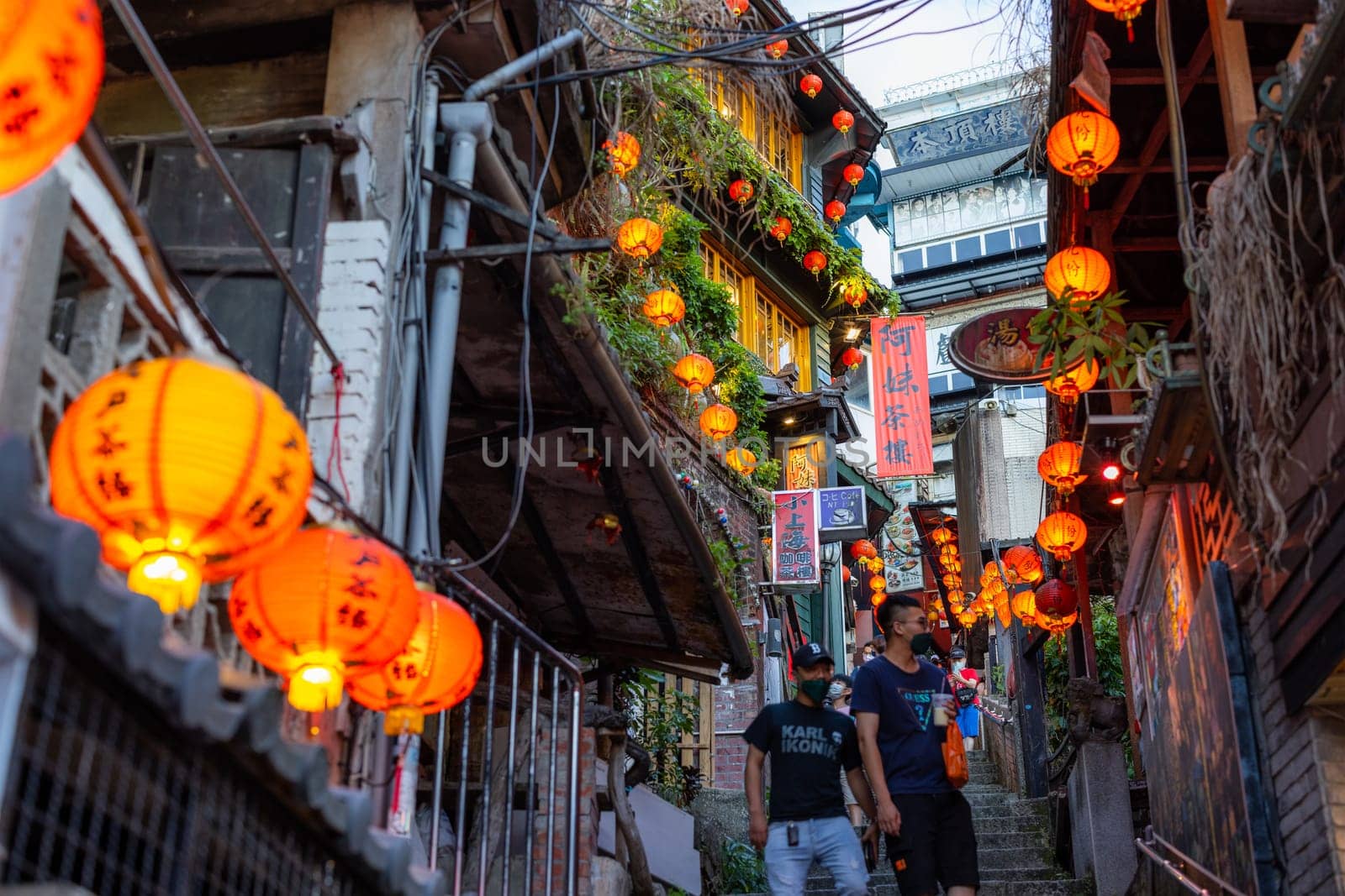 Jiufen, Taiwan 07 August 2022: Jiufen old street of taiwan