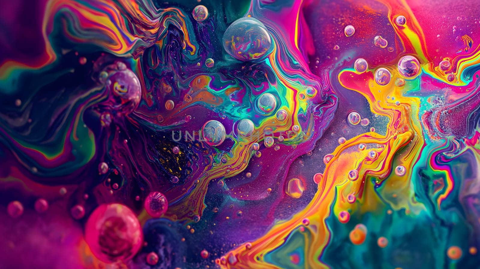 Saturated colorful mad abstract background, random different shapes and objects, hallucinations of ancient shaman after mushroom overdose. Neural network generated image. Not based on any actual scene or pattern.
