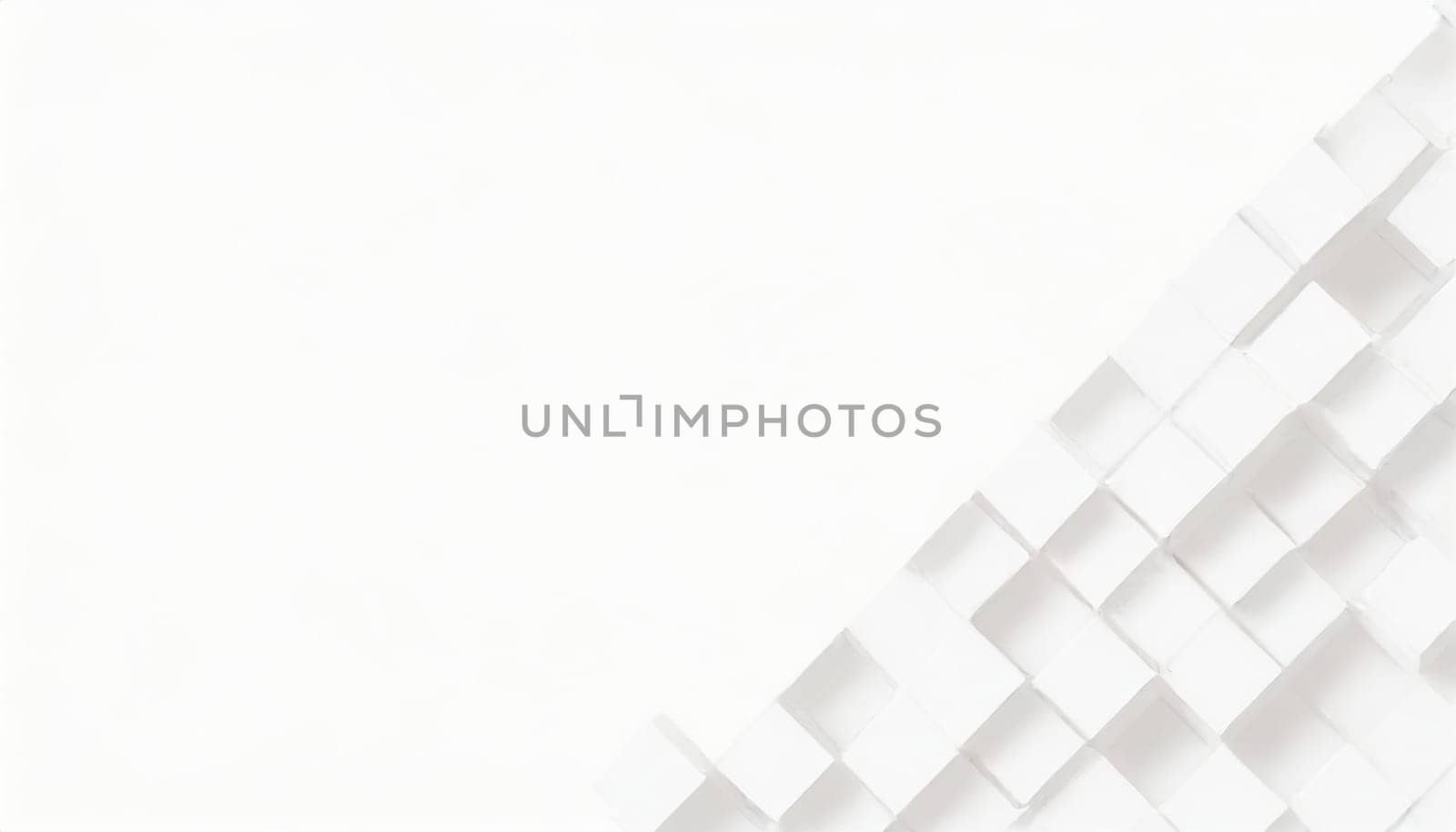 Random shifted white cube boxes block background wallpaper banner with copy space