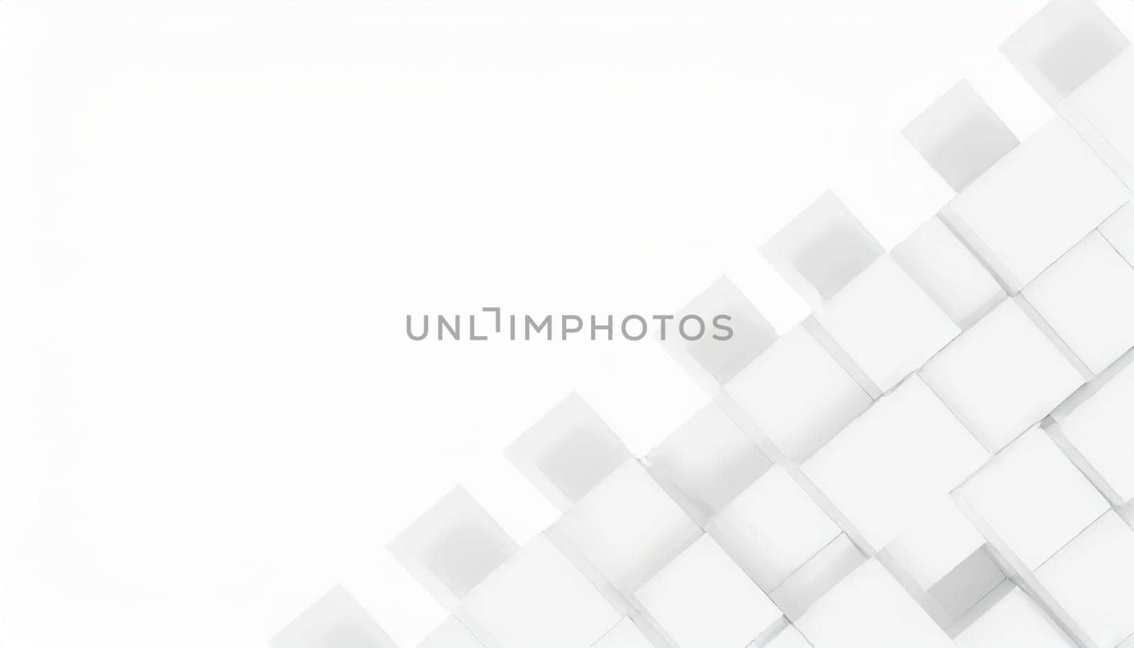 Random shifted white cube boxes block background wallpaper banner with copy space