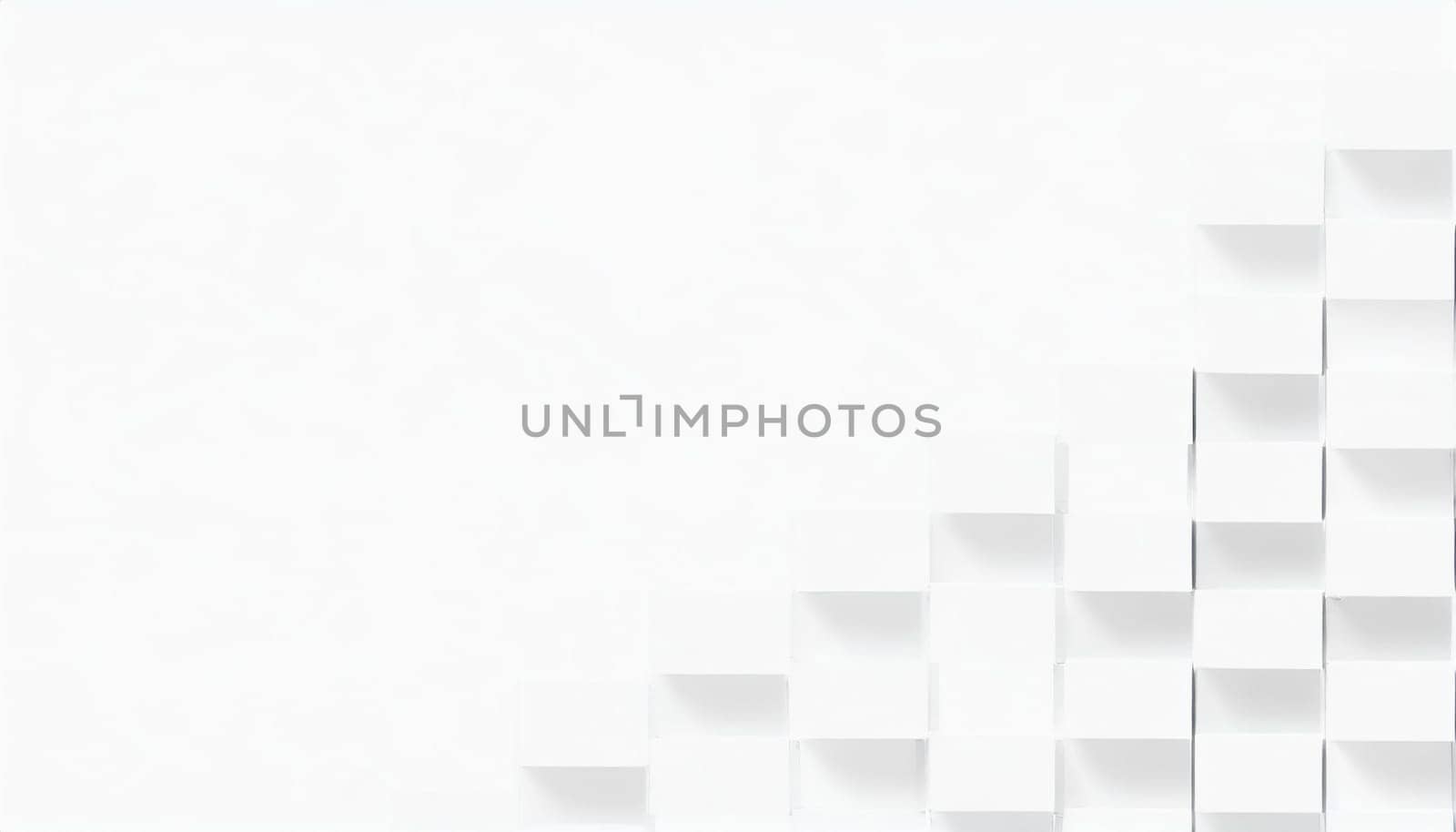 Random shifted white cube boxes block background wallpaper banner with copy space