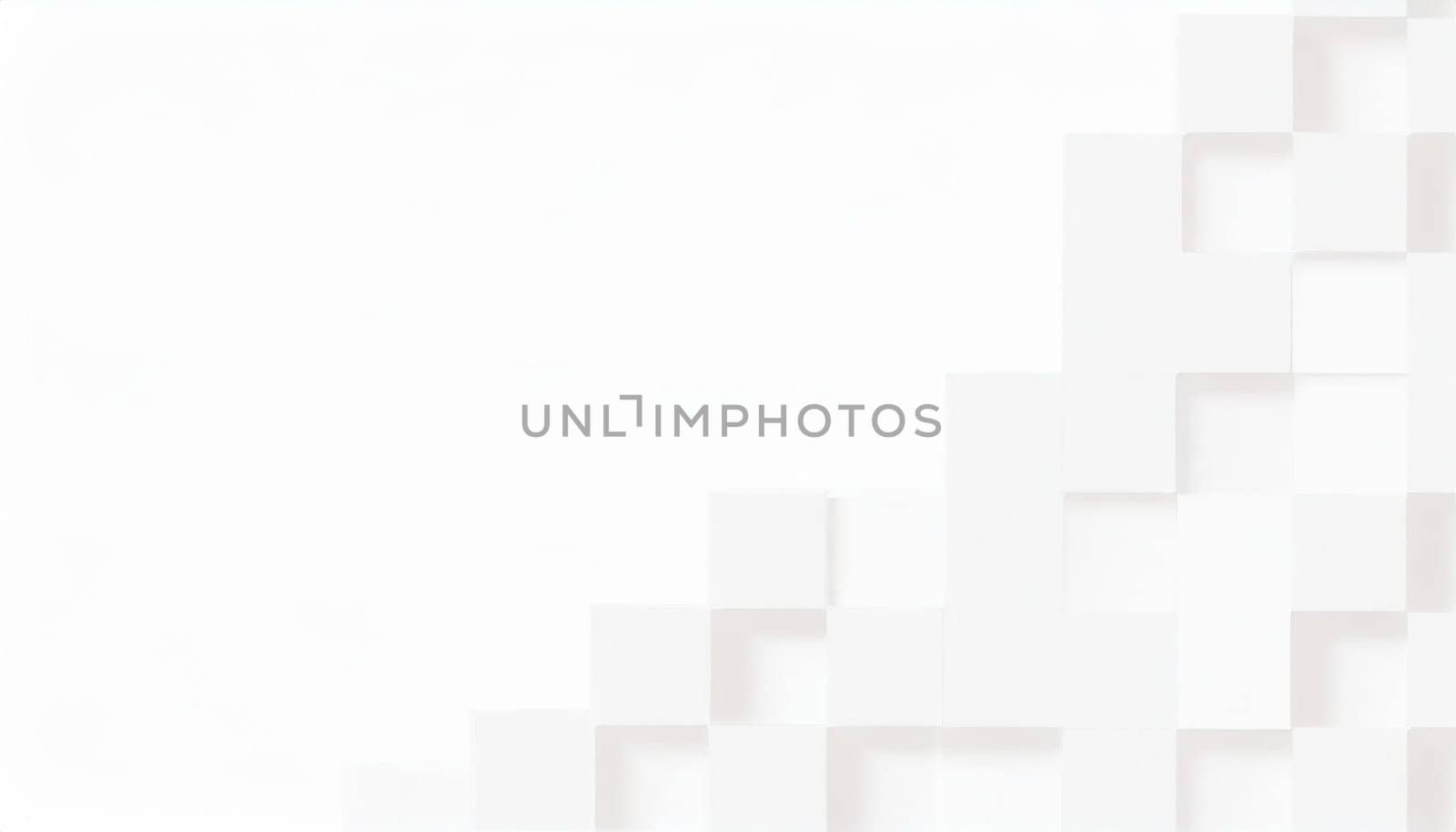 Random shifted white cube boxes block background wallpaper banner with copy space