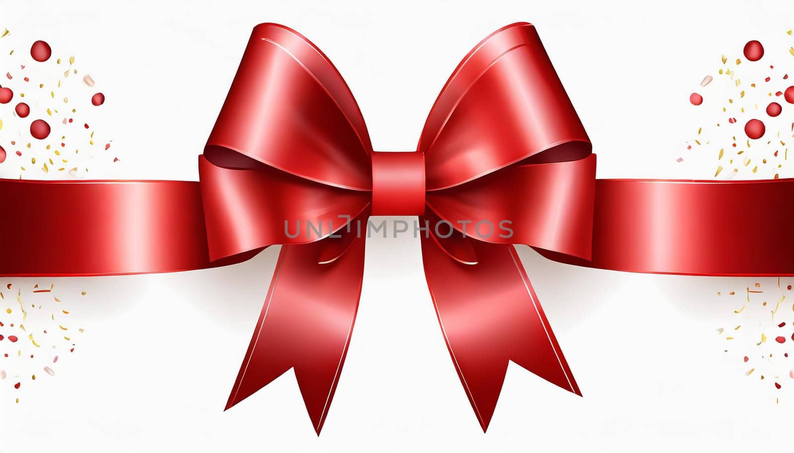 red ribbon on isolated white bacground
