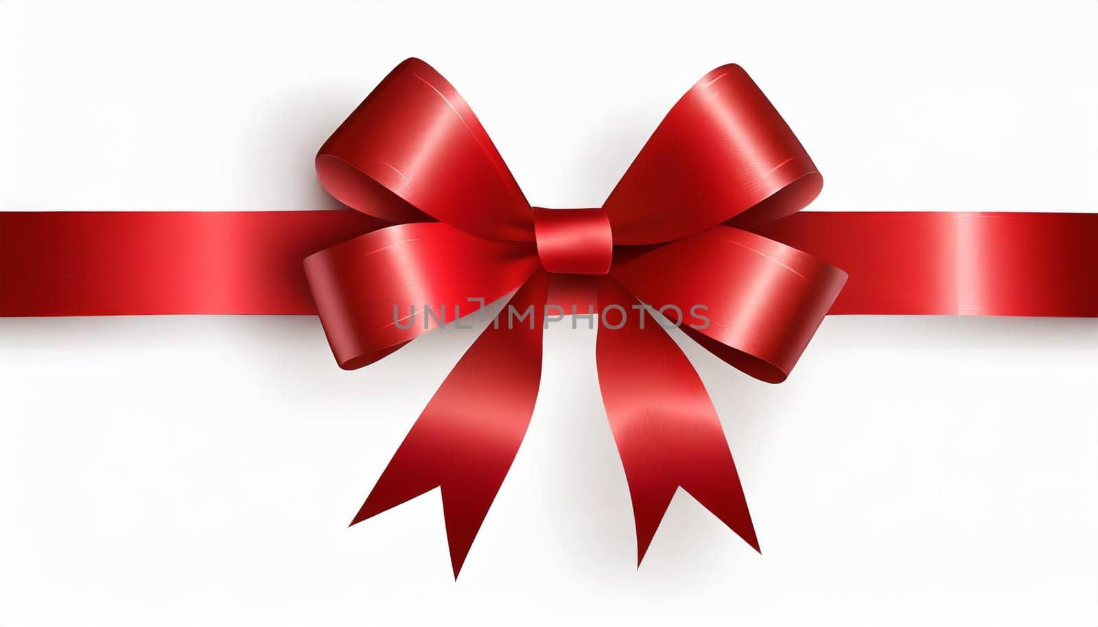 red ribbon on isolated white bacground