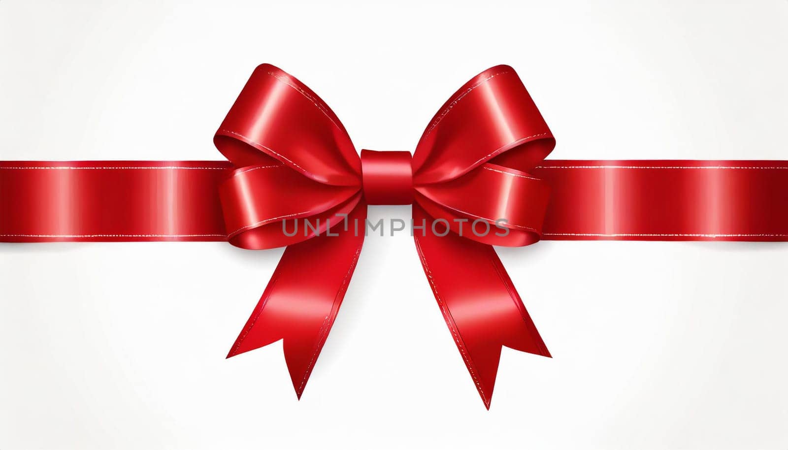 red ribbon on isolated white bacground