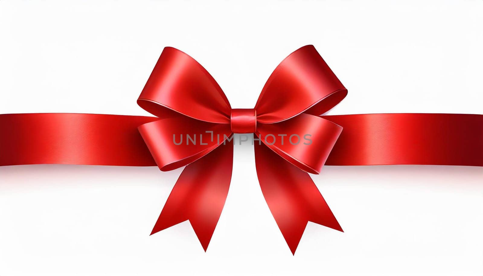 red ribbon on isolated white bacground