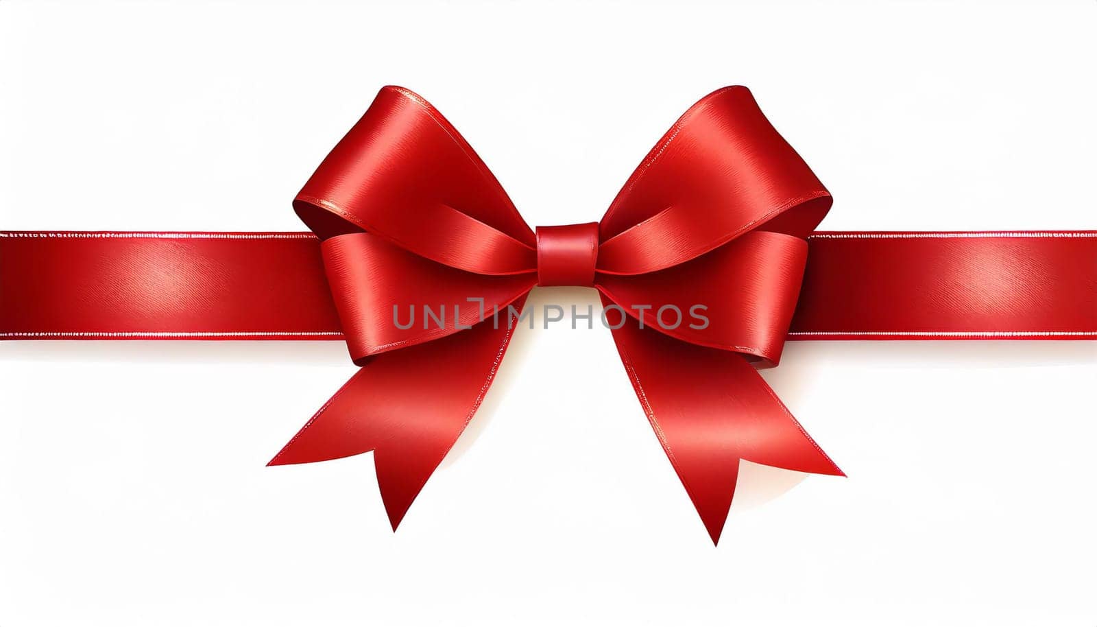 red ribbon on isolated white bacground