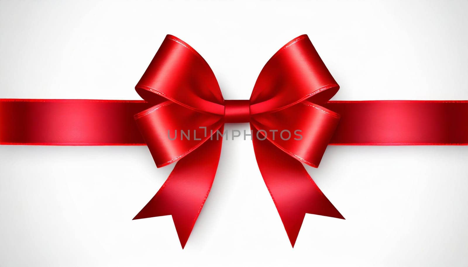 red ribbon on isolated white bacground