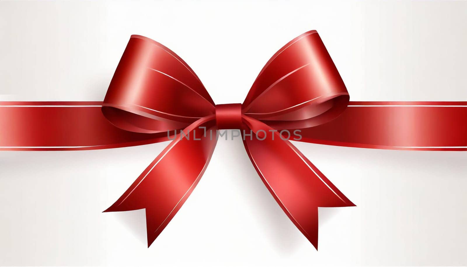 red ribbon on isolated white bacground
