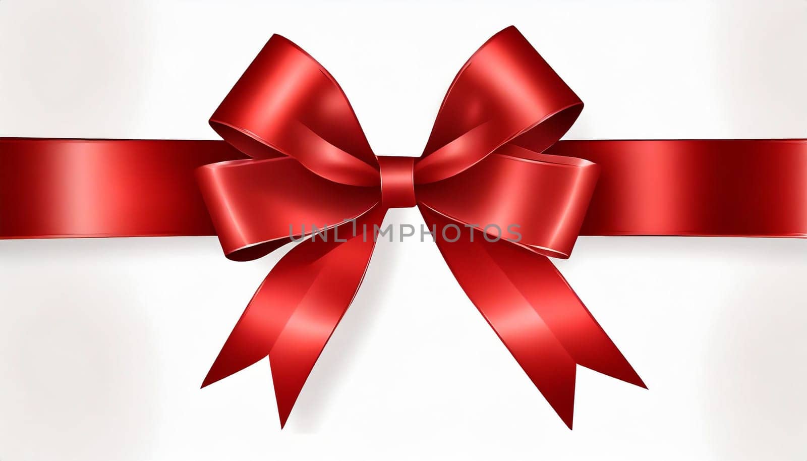 red ribbon on isolated white bacground