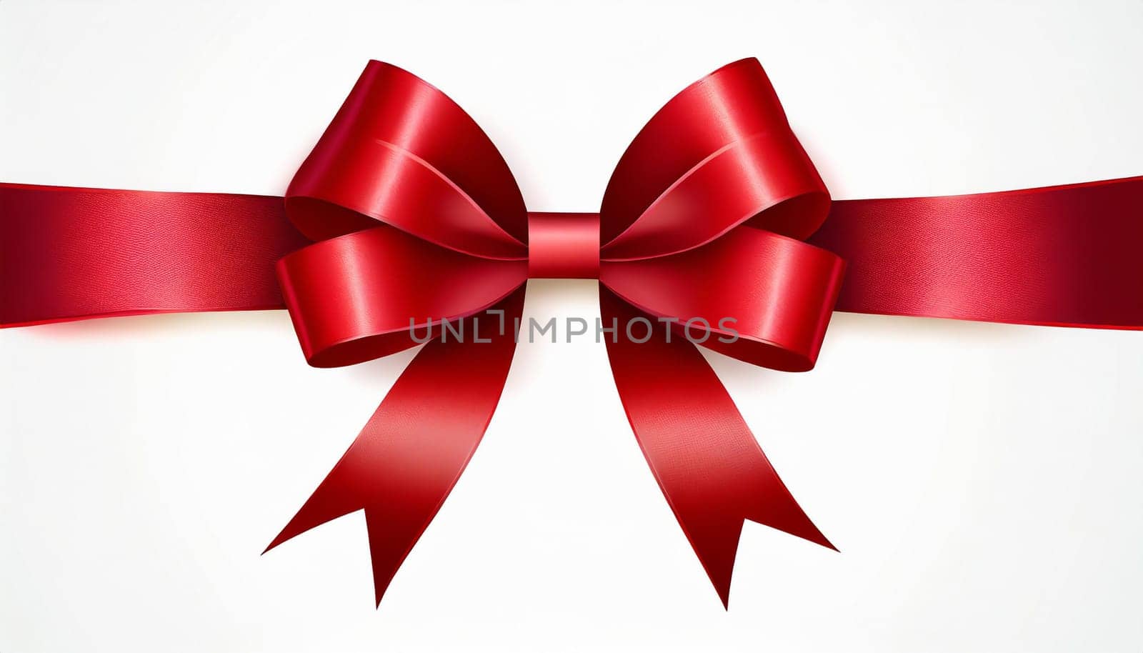 red ribbon on isolated white bacground