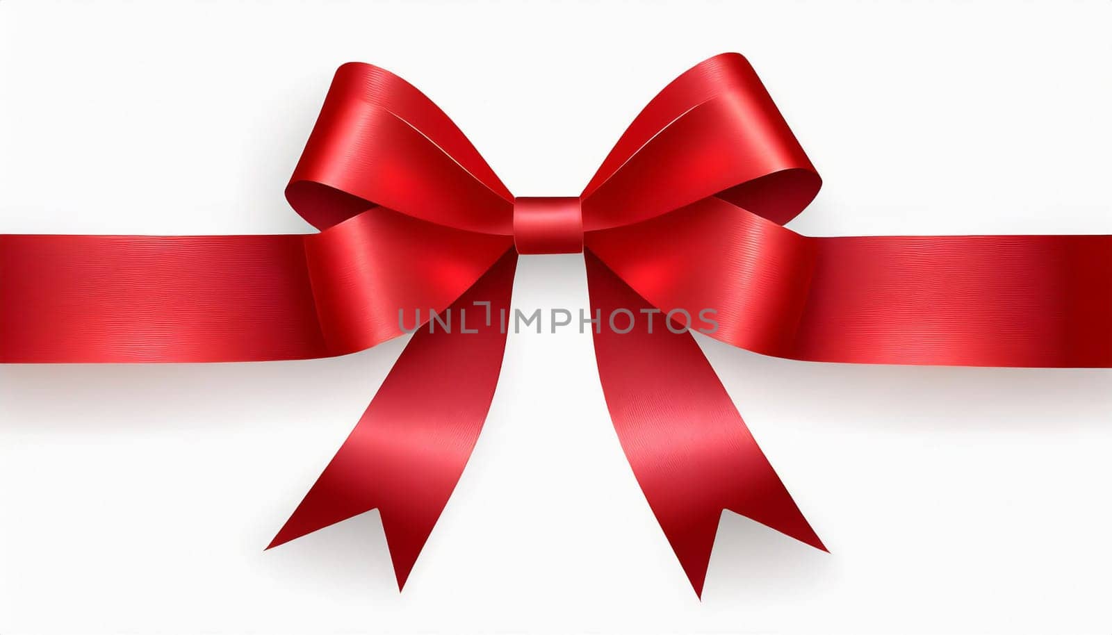 red ribbon on isolated white bacground