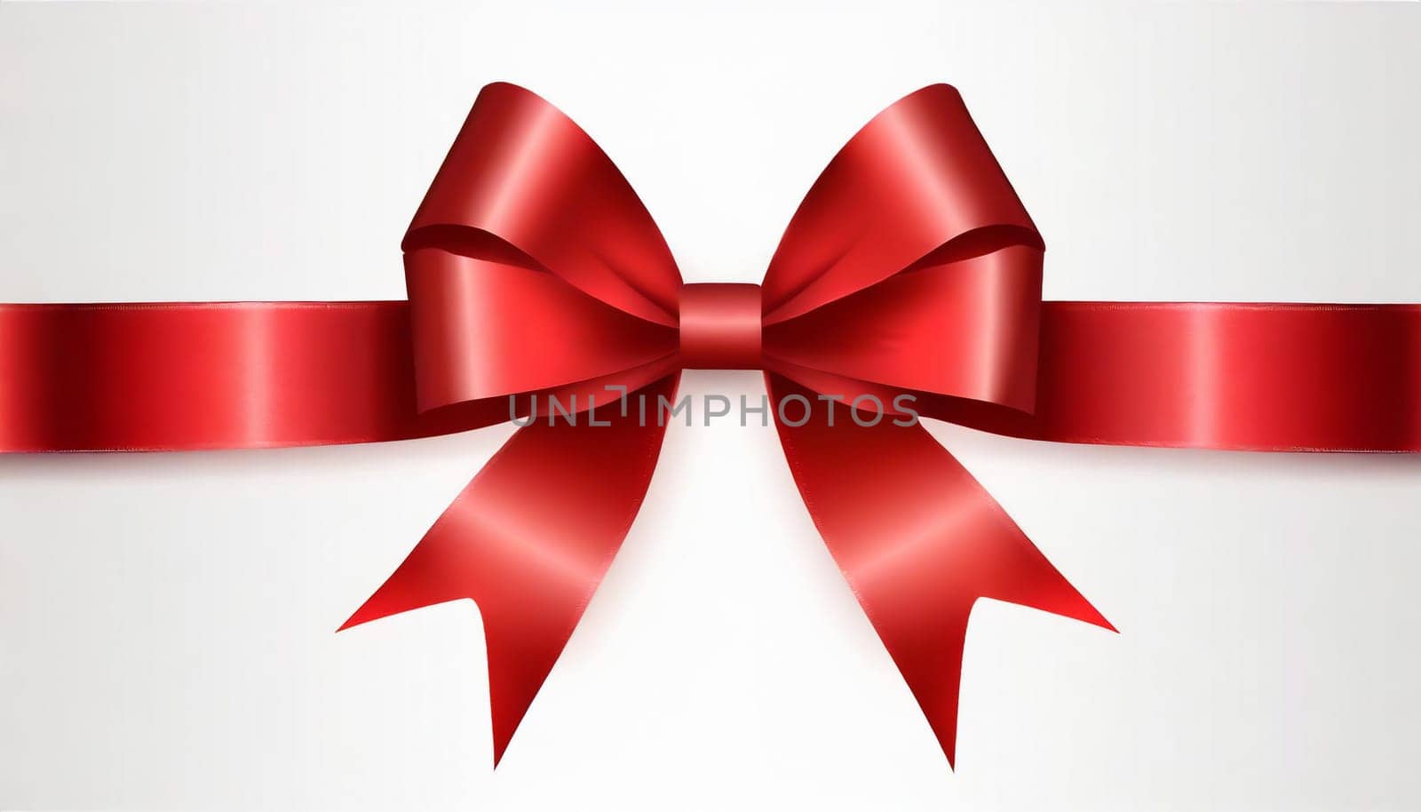 red ribbon on isolated white bacground