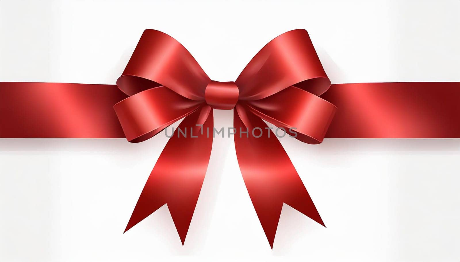 red ribbon on isolated white bacground