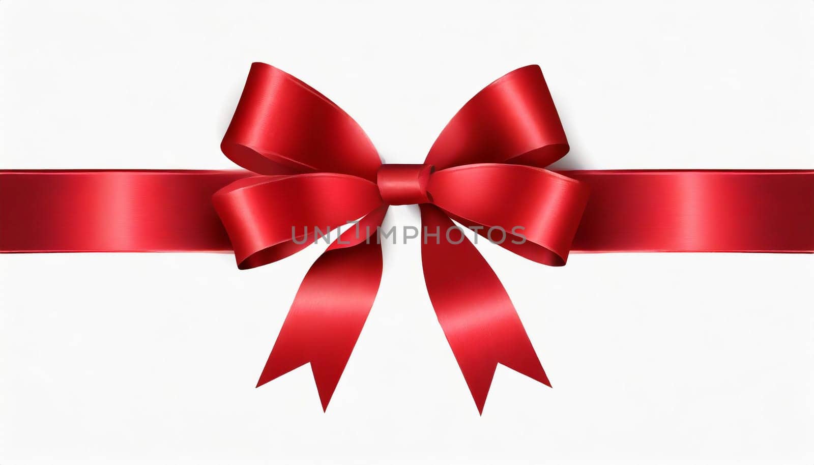 red ribbon on isolated white bacground