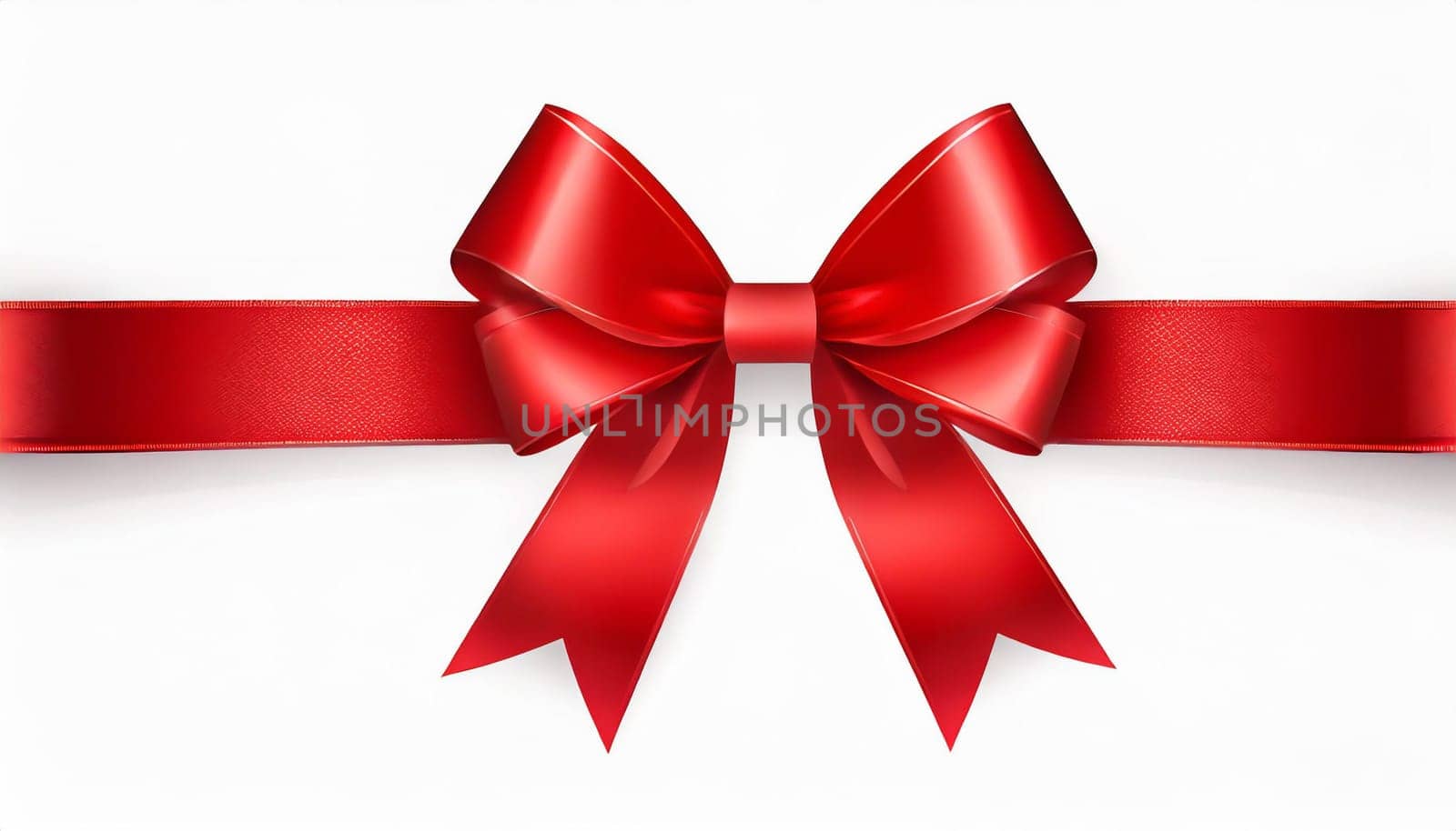red ribbon on isolated white bacground