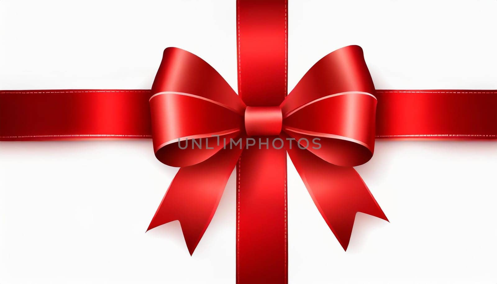 red ribbon on isolated white bacground