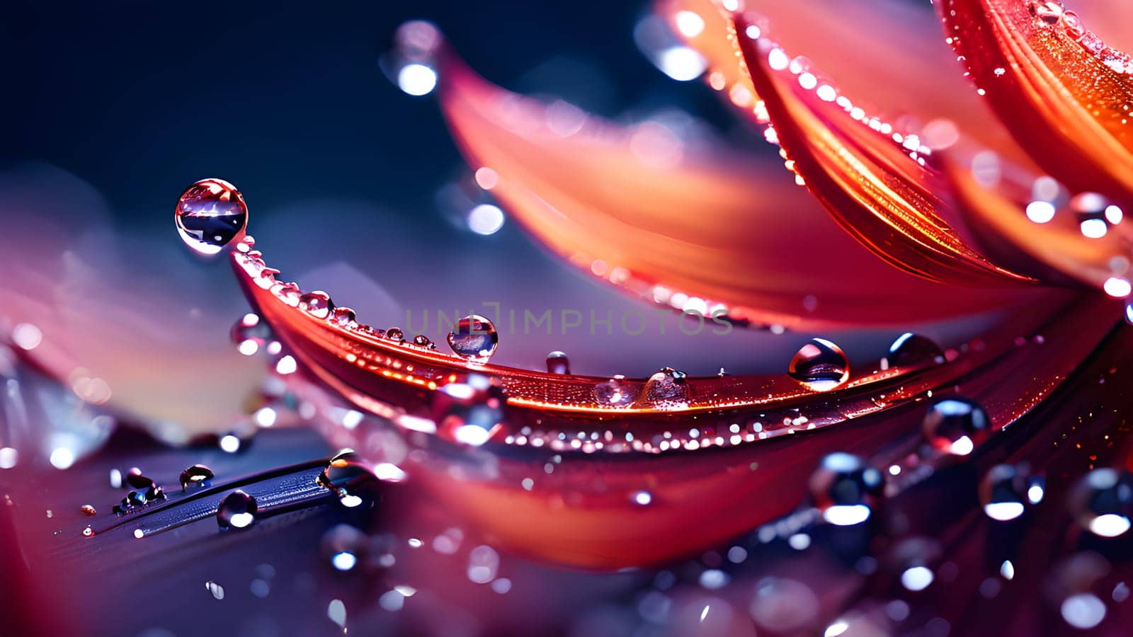 Beautiful fantasy macro water drops on plants