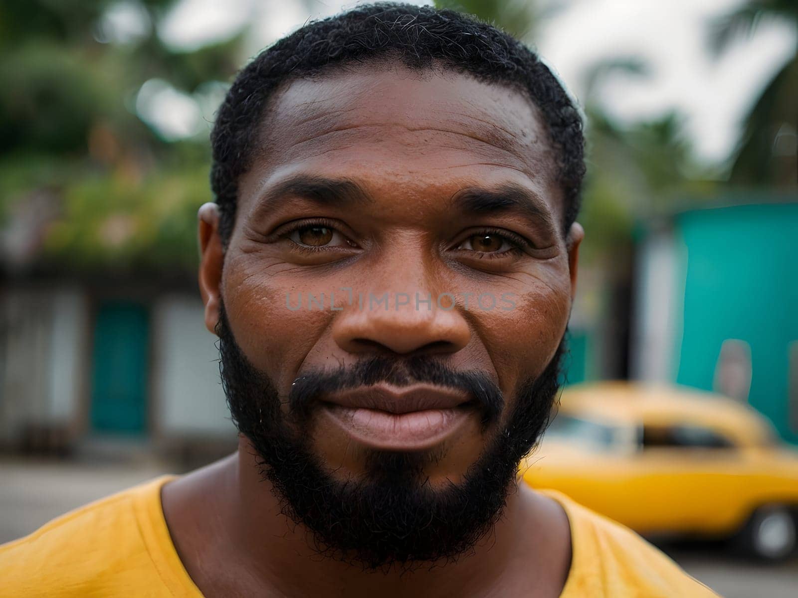 Closeup portrait of the man from Jamaica