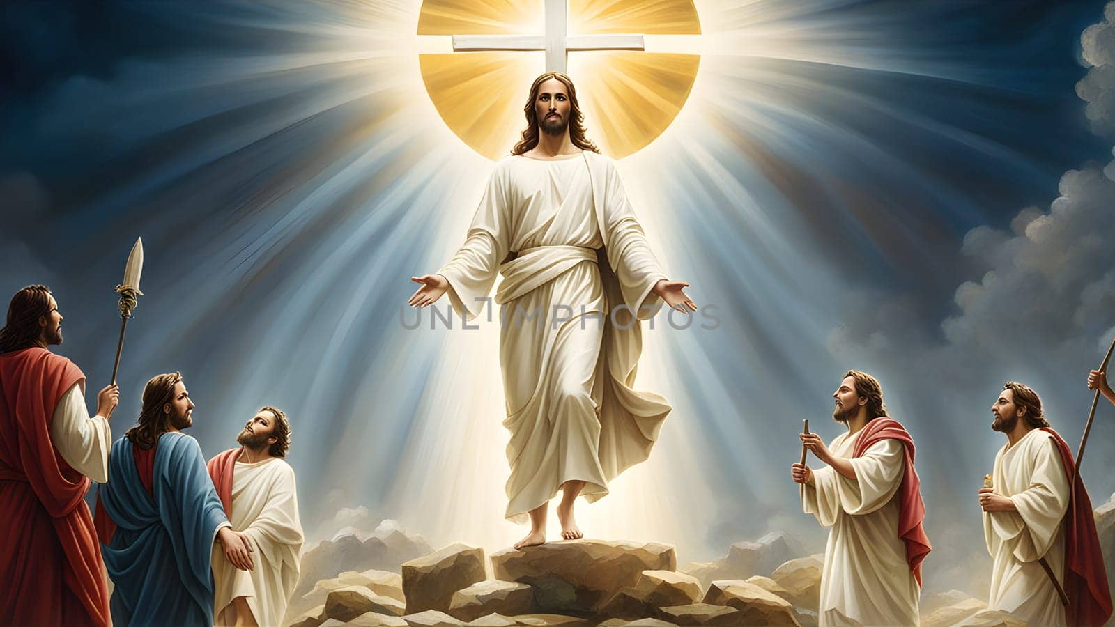 Abstract art of Jesus Christ resurrection