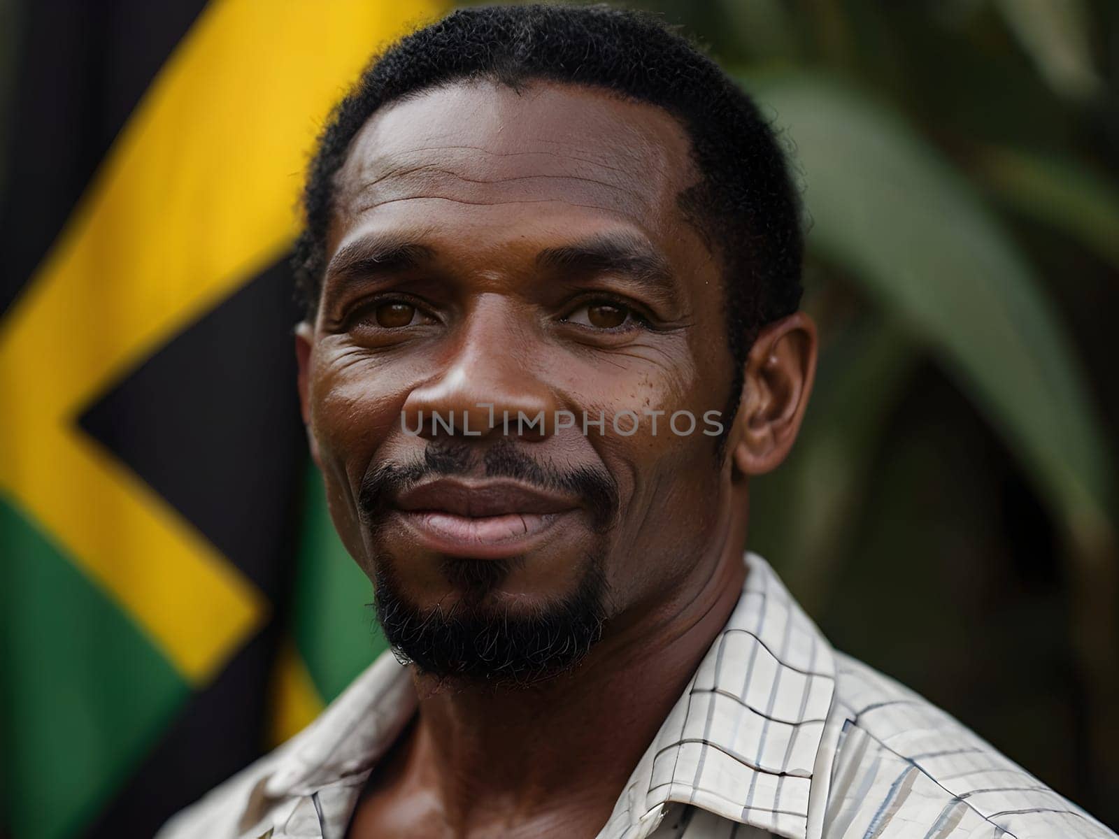 Closeup portrait of the man from Jamaica