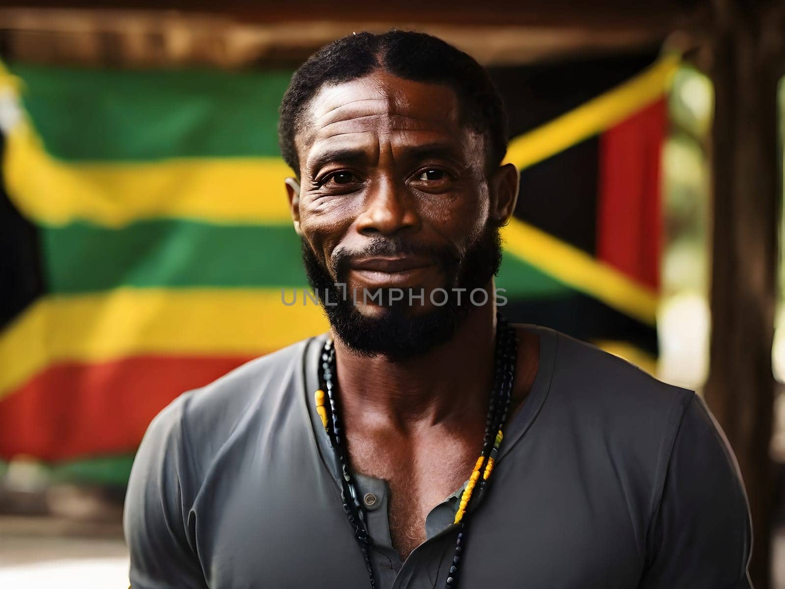 Closeup portrait of the man from Jamaica