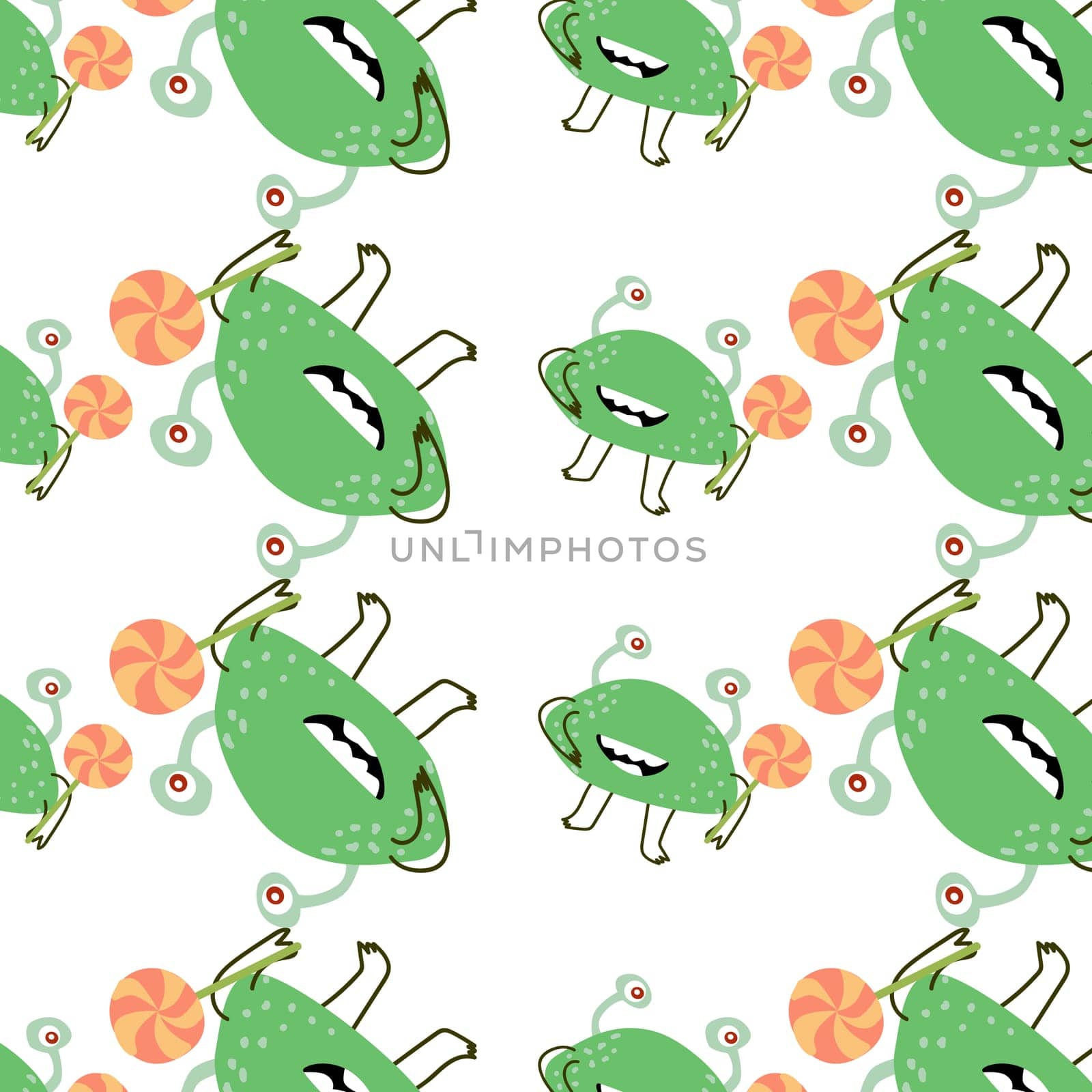 cSweet and monster seamless background. Vector illustration can used for wrapping, scrapping, textile, decor, wallpaper, clothes print, cover design, posters and banners.