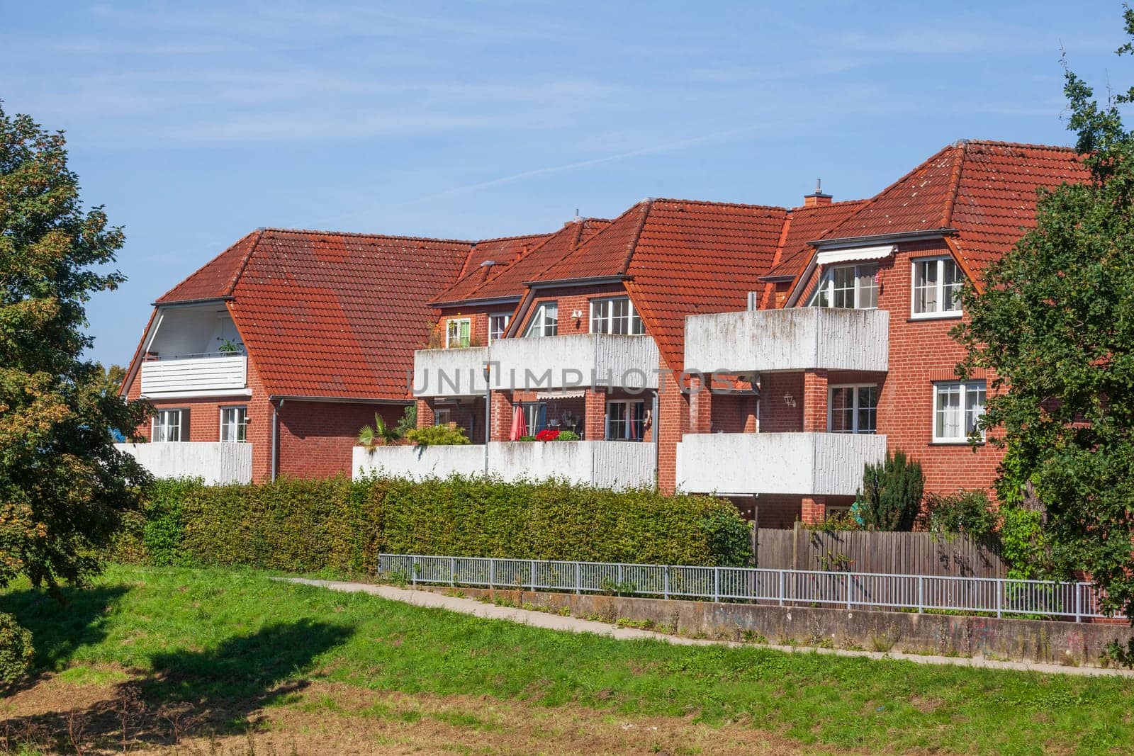 Residential buildings, modern brick residential buildings, Wunstorf, Lower Saxony, Germany