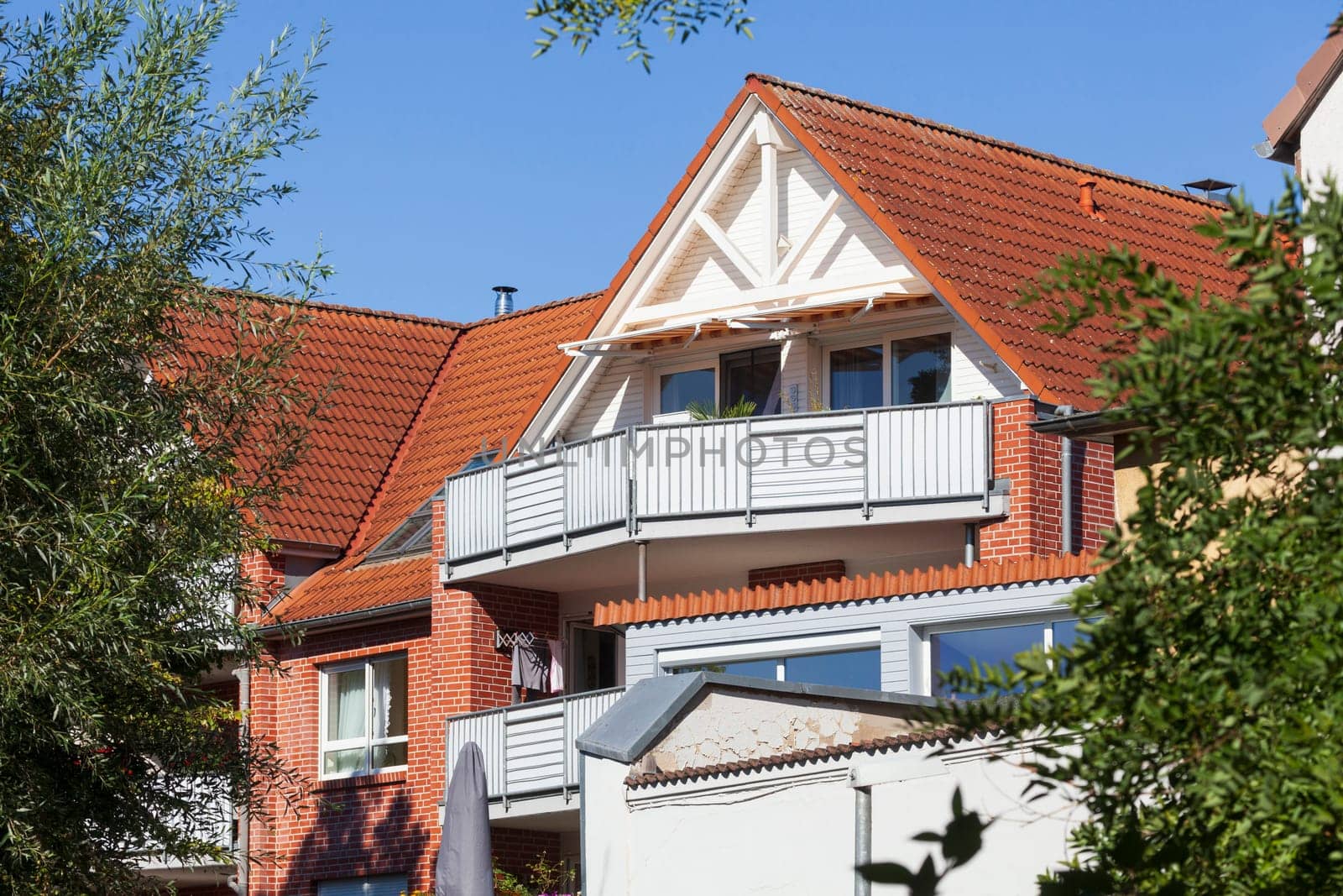 Residential buildings, modern brick residential buildings, Wunstorf, Lower Saxony, Germany