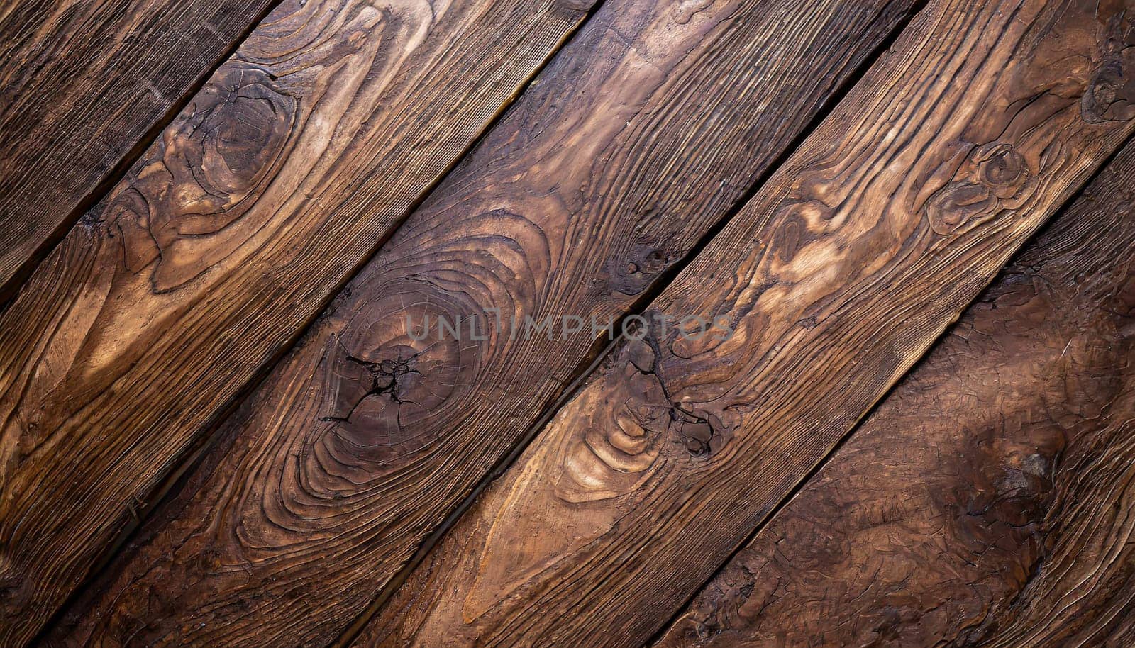 Natural wood texture. Wood background. Dark rustic planks table top flat lay view.