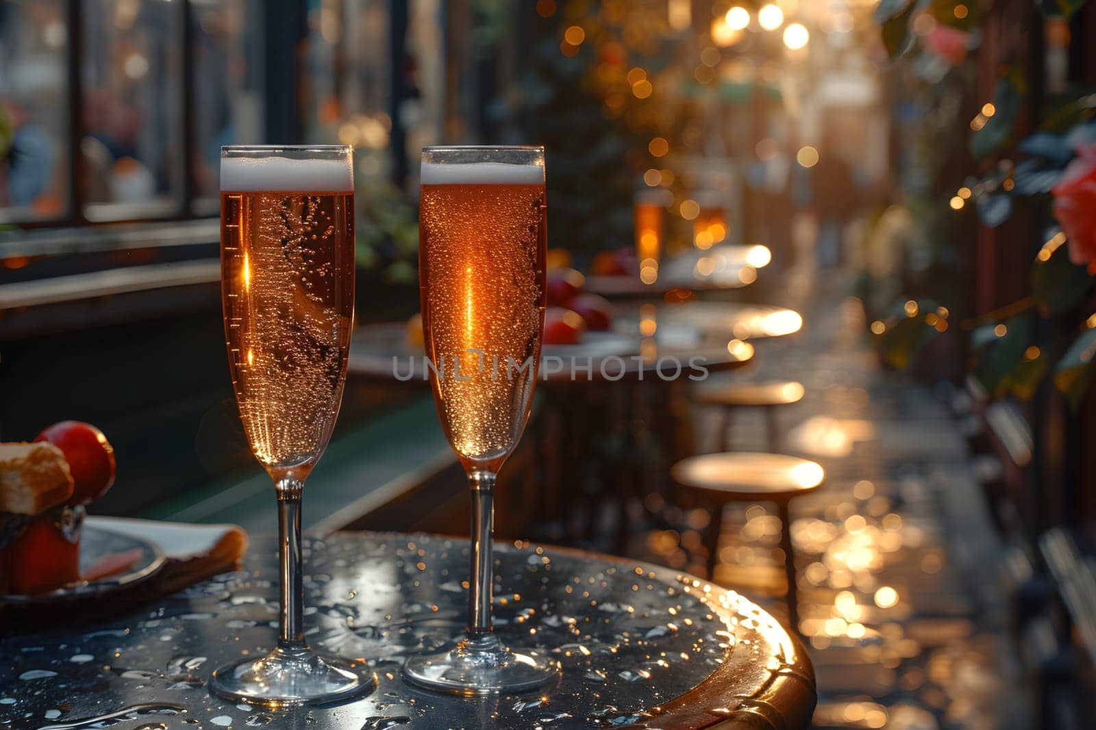2 drinks on backyard table in summer evokes relaxation, freshness, happiness atmosphere signifies relaxation, warmth and joy of sharing with loved ones in a welcoming space contributing to happiness.