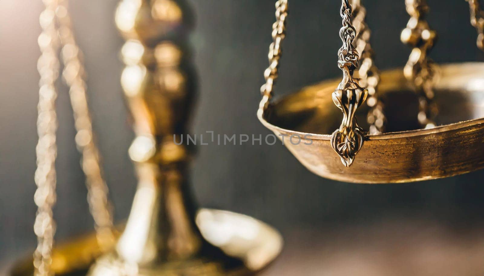 Legal office of lawyers and attorney. Close up of Scale of Justice