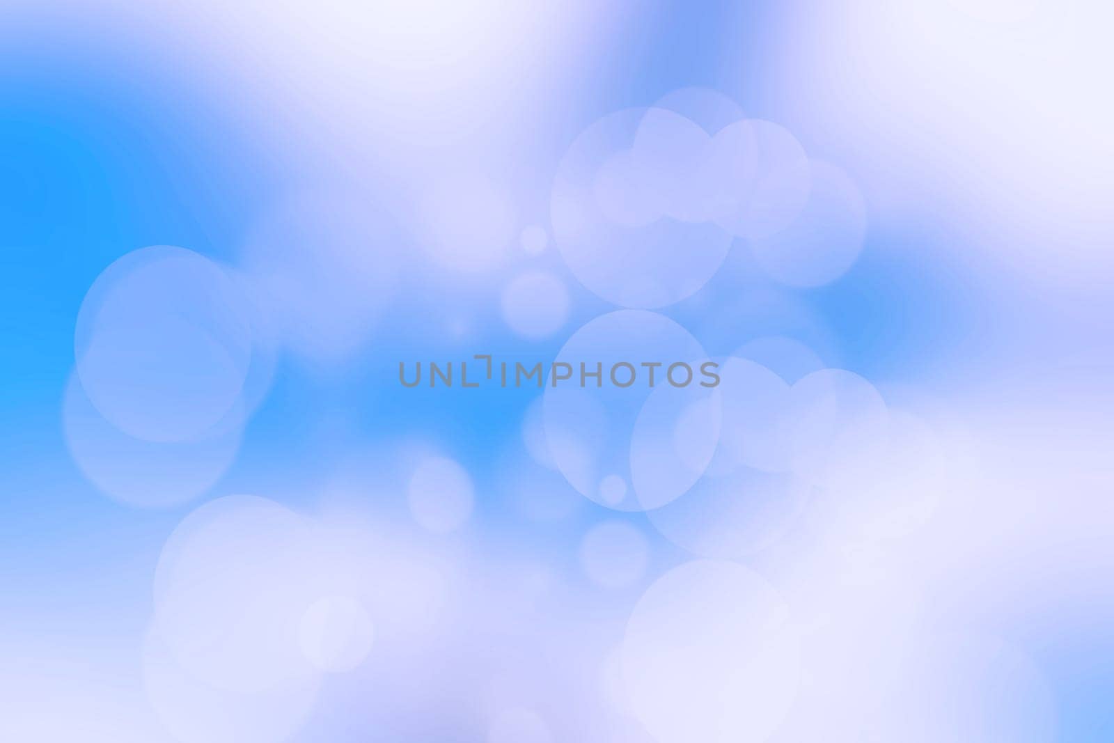 Abstract bright gradient motion spring or summer landscape texture with natural blue lights and white bright cloudy and sunny sky. Beautiful delicate Autumn or summer background with copy space.