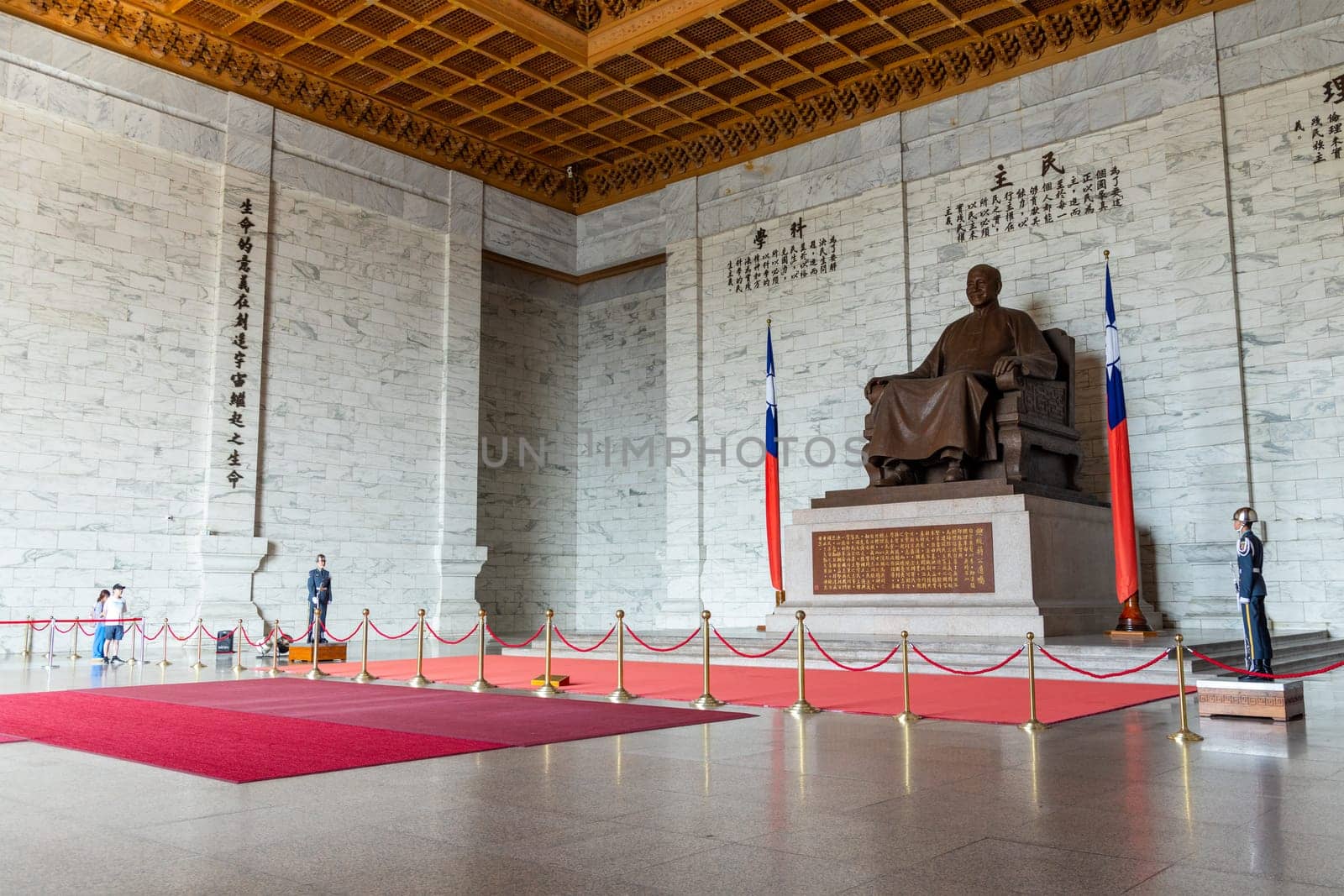 Taipei, Taiwan 17 April 2023: Interior of Chiang Kai shek Memorial Hall in Taipei