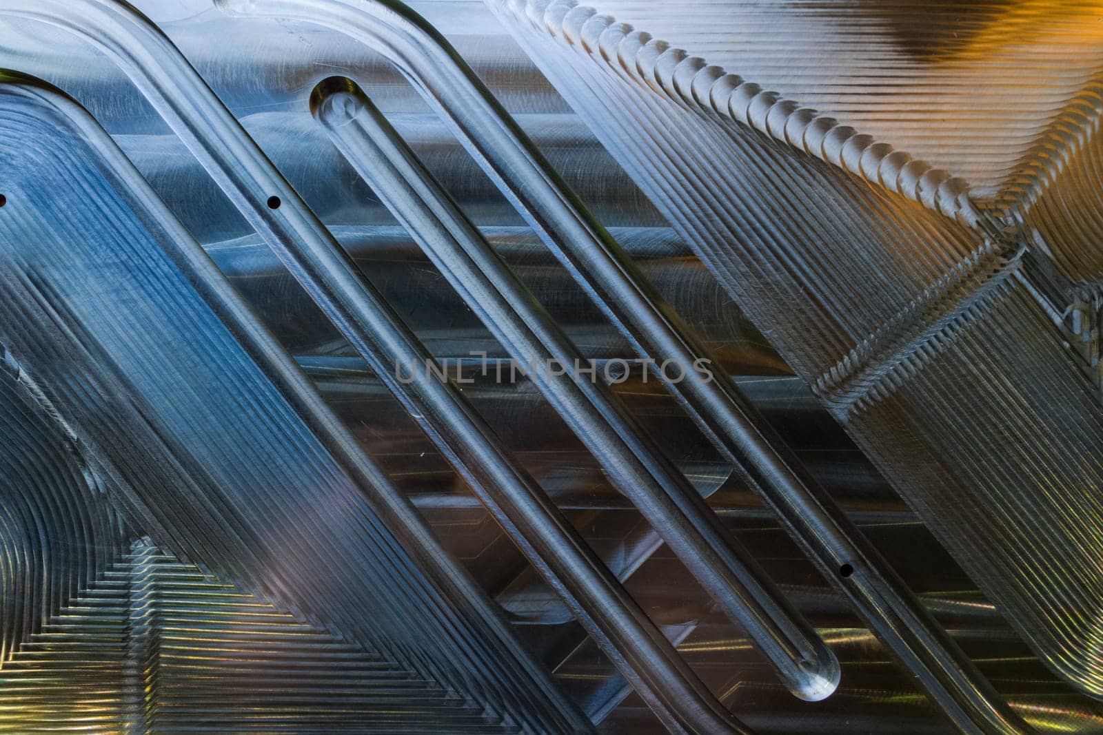 flat metal surface selective focus background after end milling.