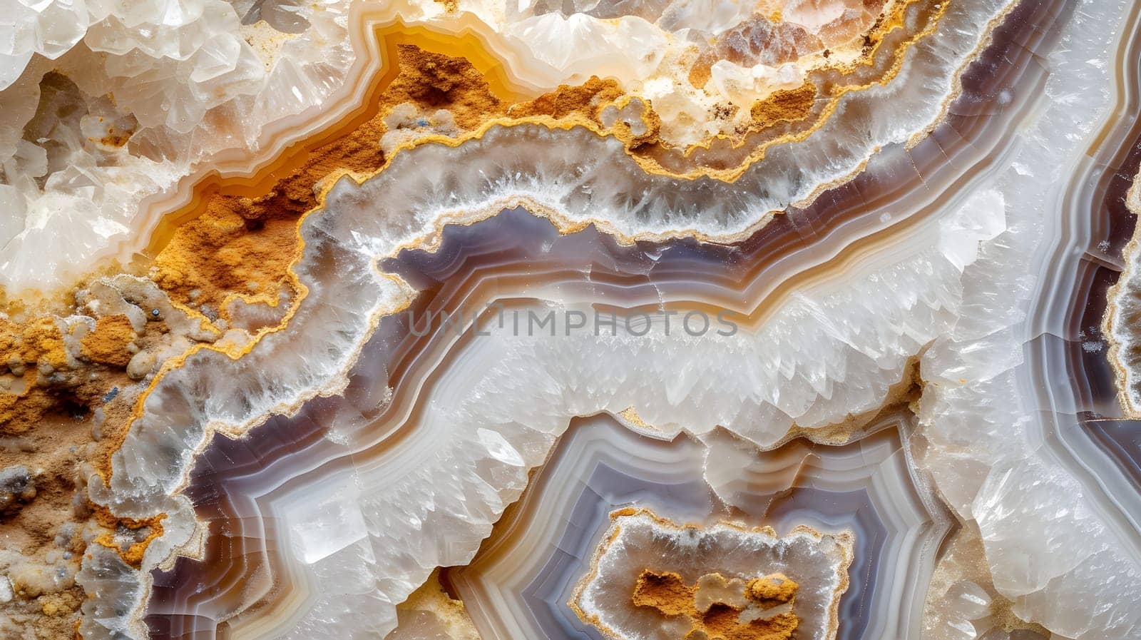 Geode rock texture, background and wallpaper. Neural network generated image. Not based on any actual scene or pattern.